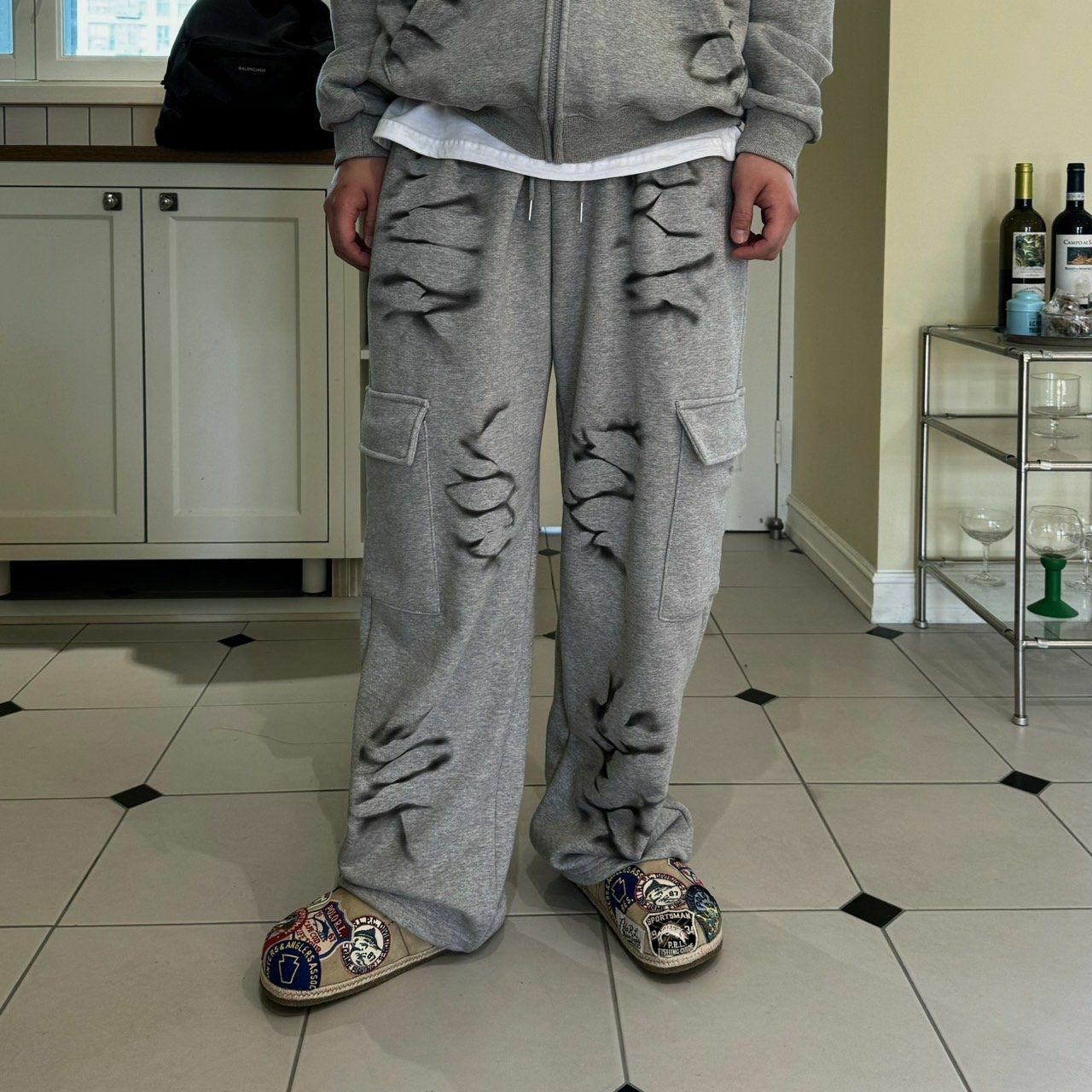 亂紋棉質運動褲  BY ATTENTION-118P