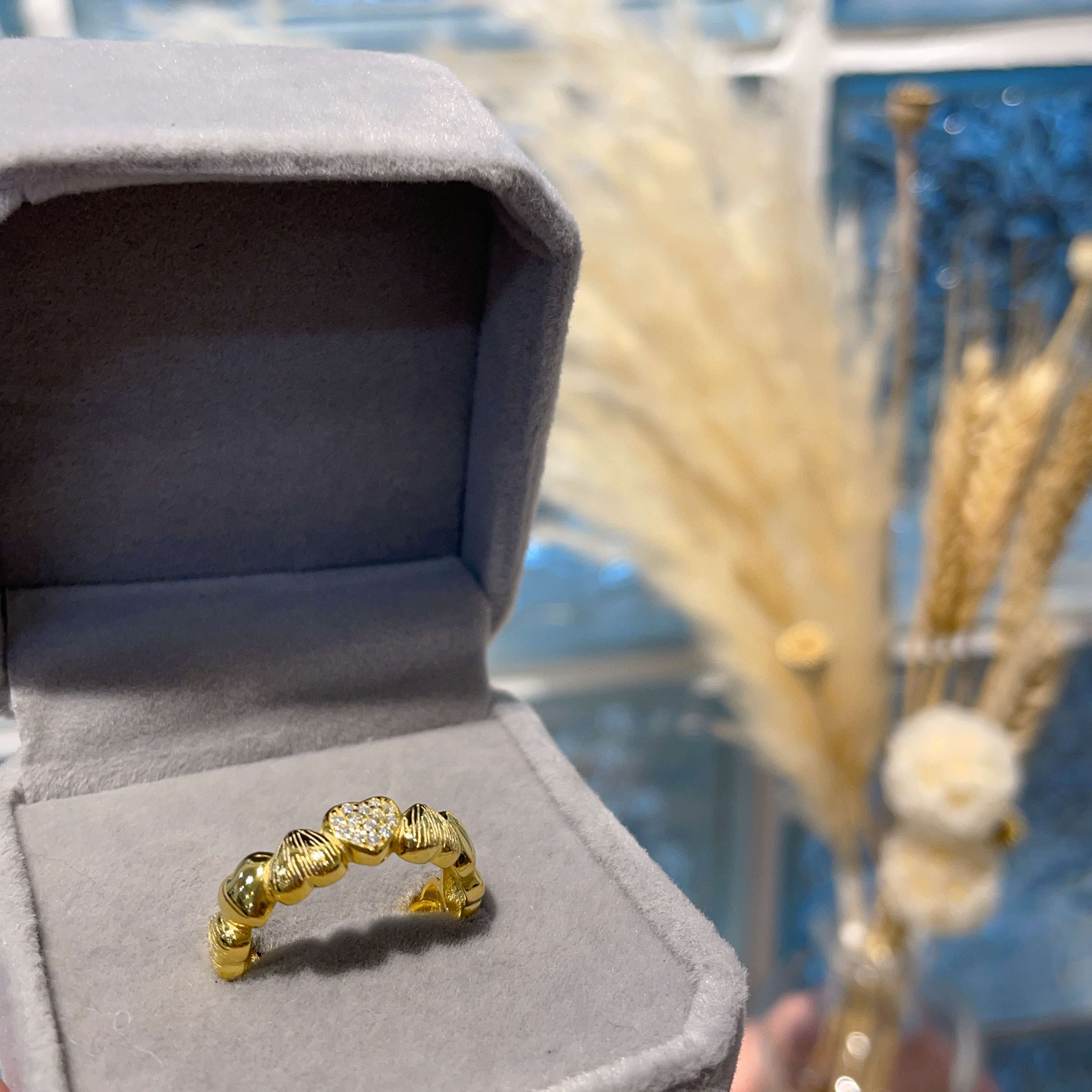 E920 莫桑心心戒指 0.015ct