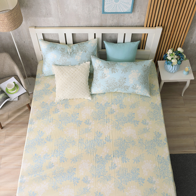 200織精梳棉床包組  |  2079 昆蒂娜 藍  | 鴻宇