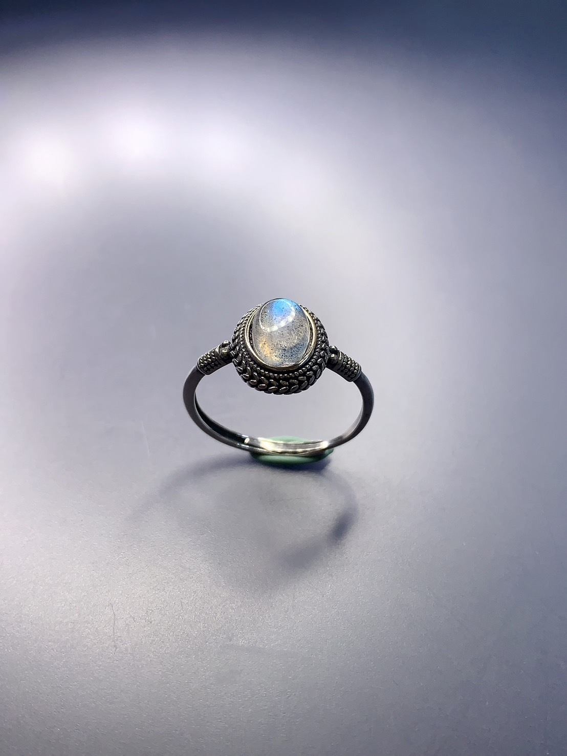 拉長石銀戒02丨透體強藍光丨激發潛能消除疲憊