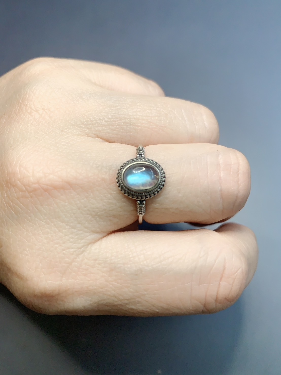 拉長石銀戒02丨透體強藍光丨激發潛能消除疲憊