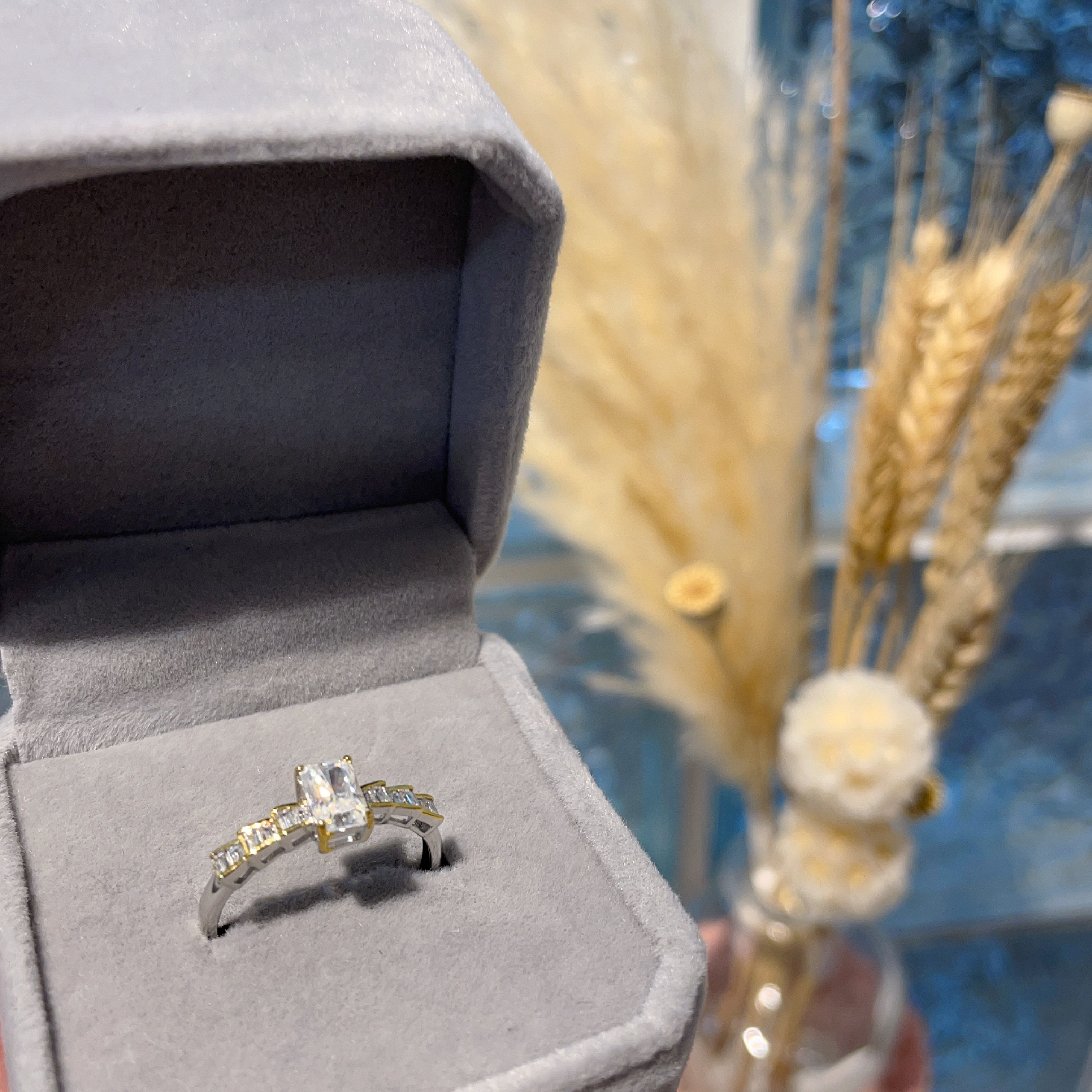 E926 莫桑方鑽戒指 0.50ct