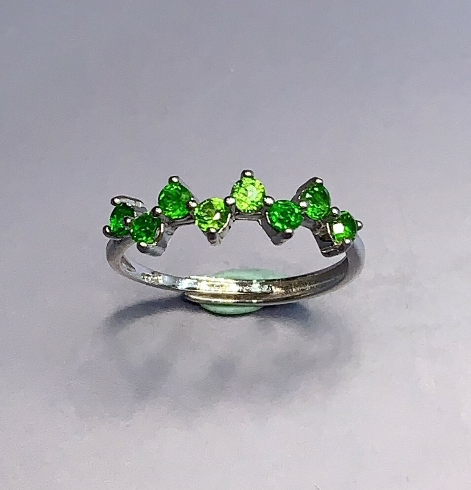 透輝石銀戒指丨八月丨聚正財與勇氣