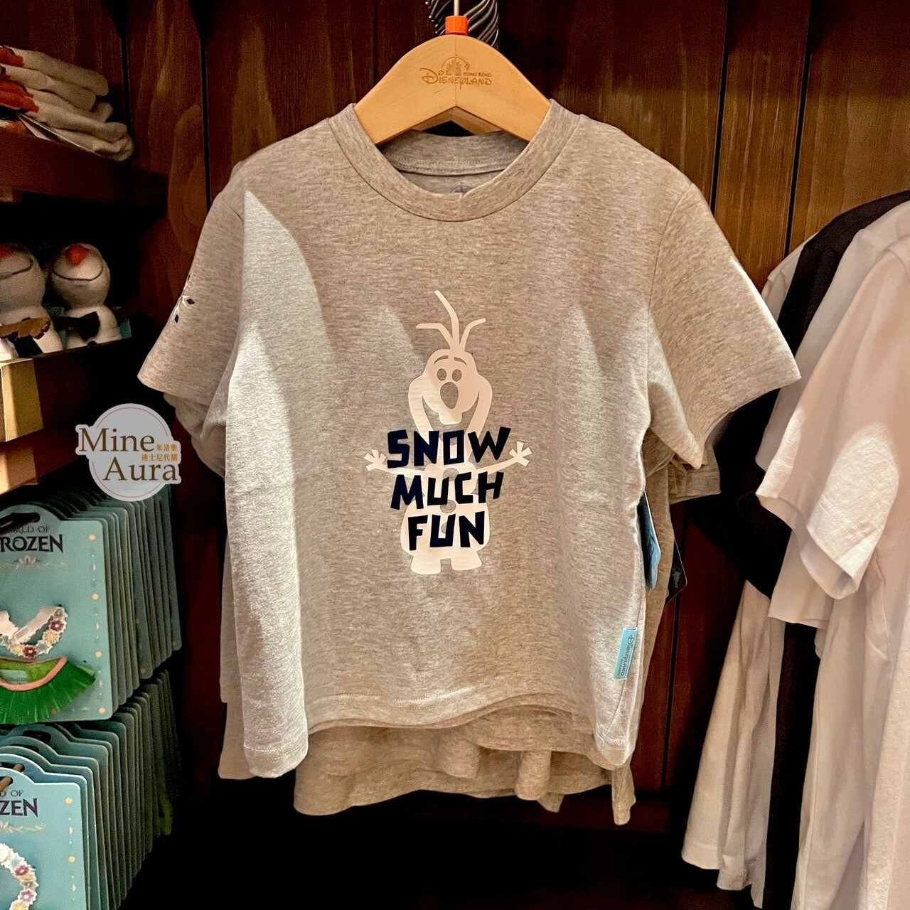 World of Frozen 限定 雪寶 Olaf 圖案 灰色 兒童 短T 上衣 冰雪奇緣 Frozen -香港迪士尼樂園