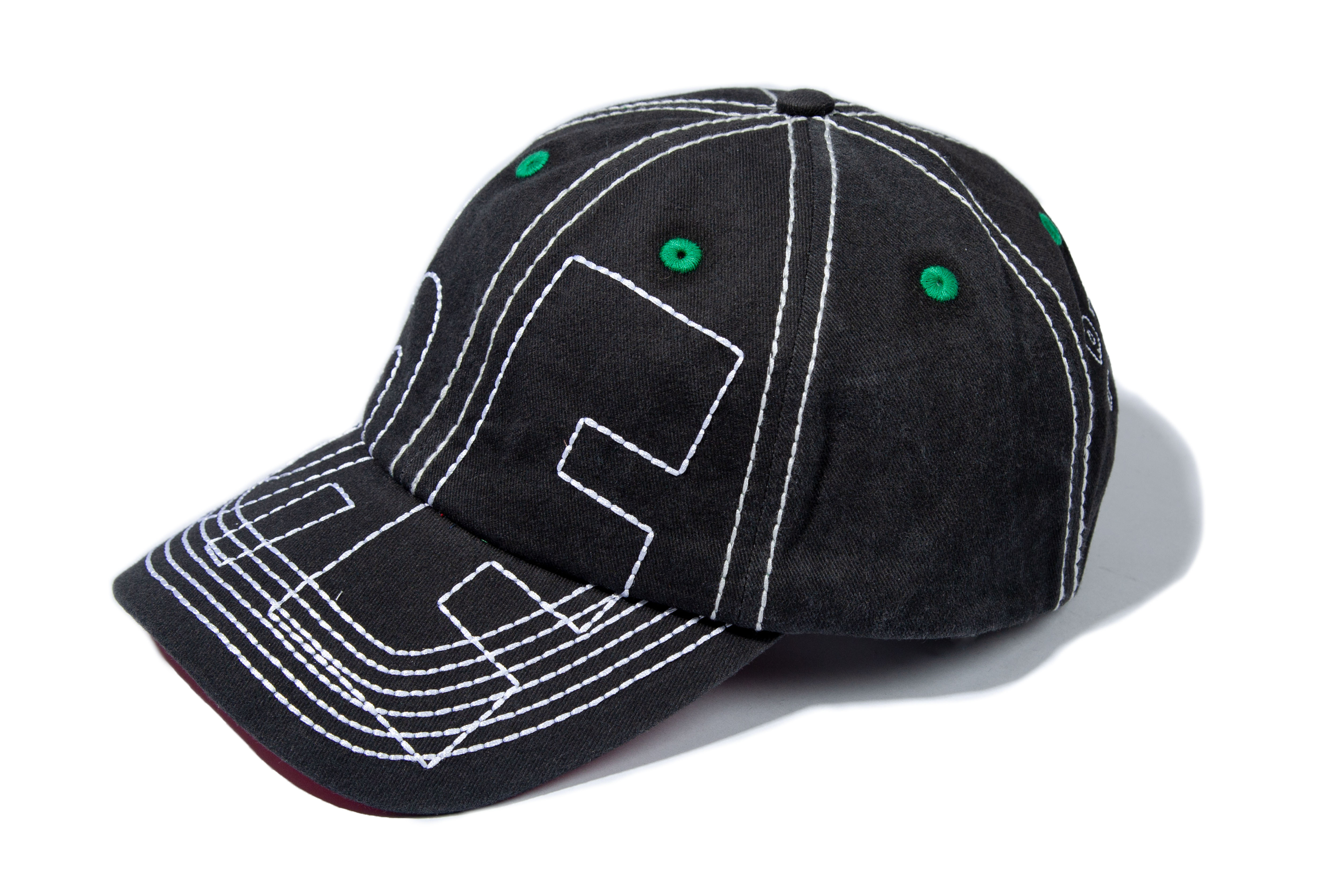 b.Eautiful "VAPOR 6 PANEL HAT" (Off-Black/White)