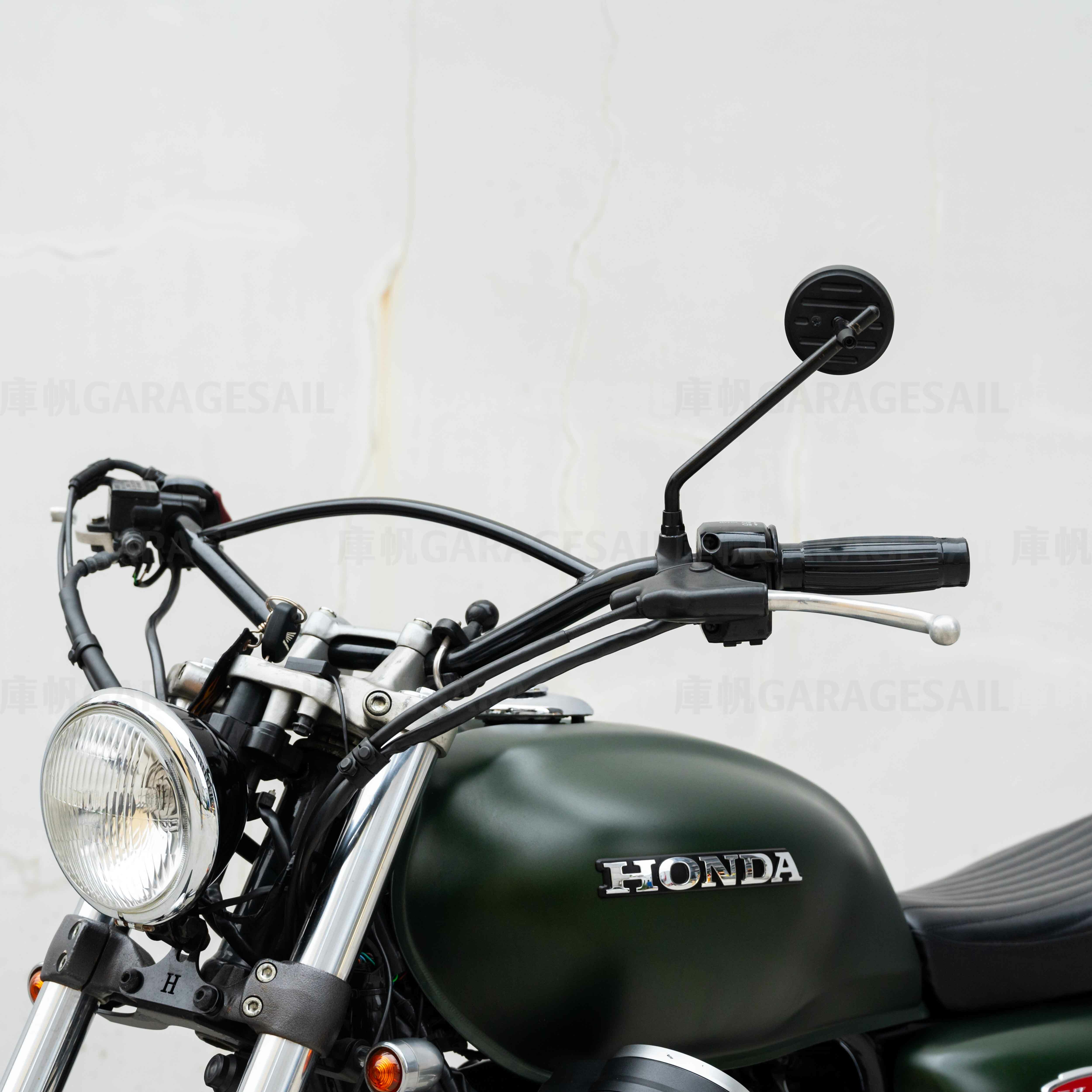 10mm正反牙 一般位置 後照鏡 3吋圓流線 黑