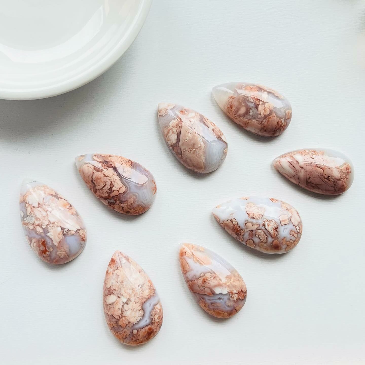 [原石] 粉紅瑪瑙 水晶蛋面 水晶墜面