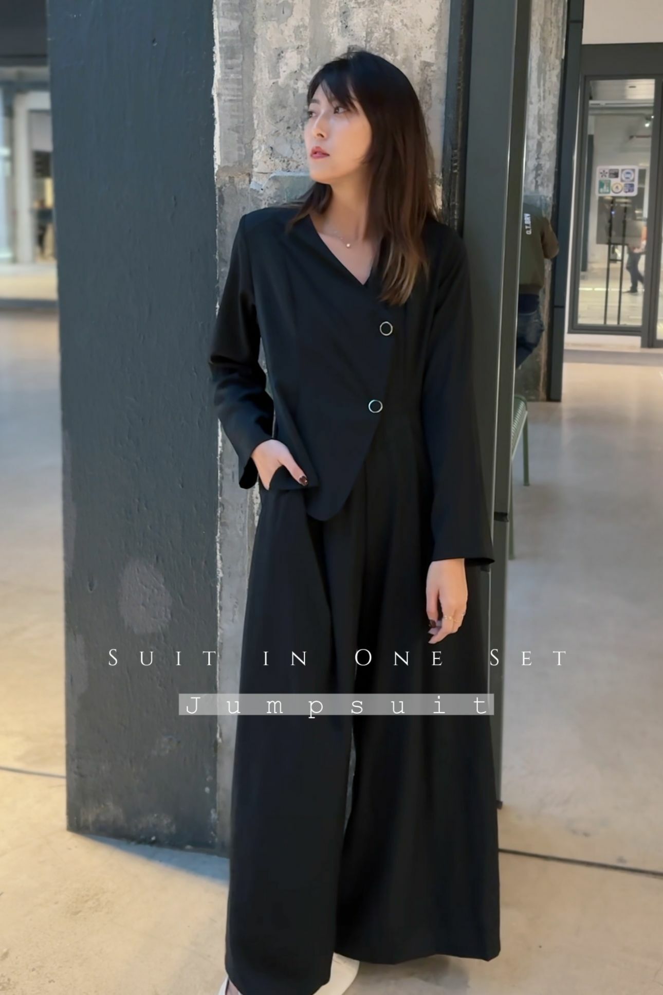 JS#5828 🤍全套西裝連身褲