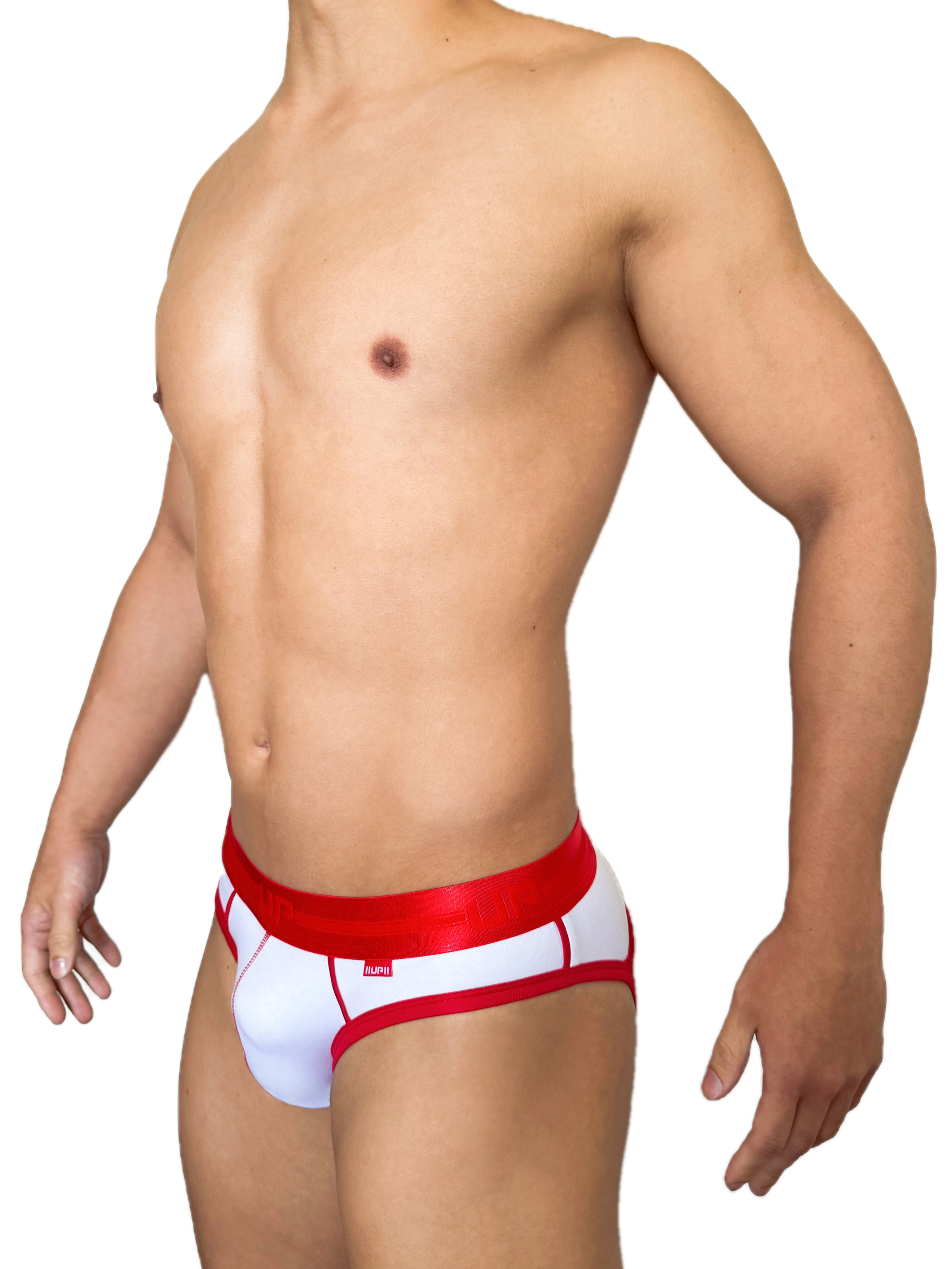 String UP 後空內褲 白/鮮紅