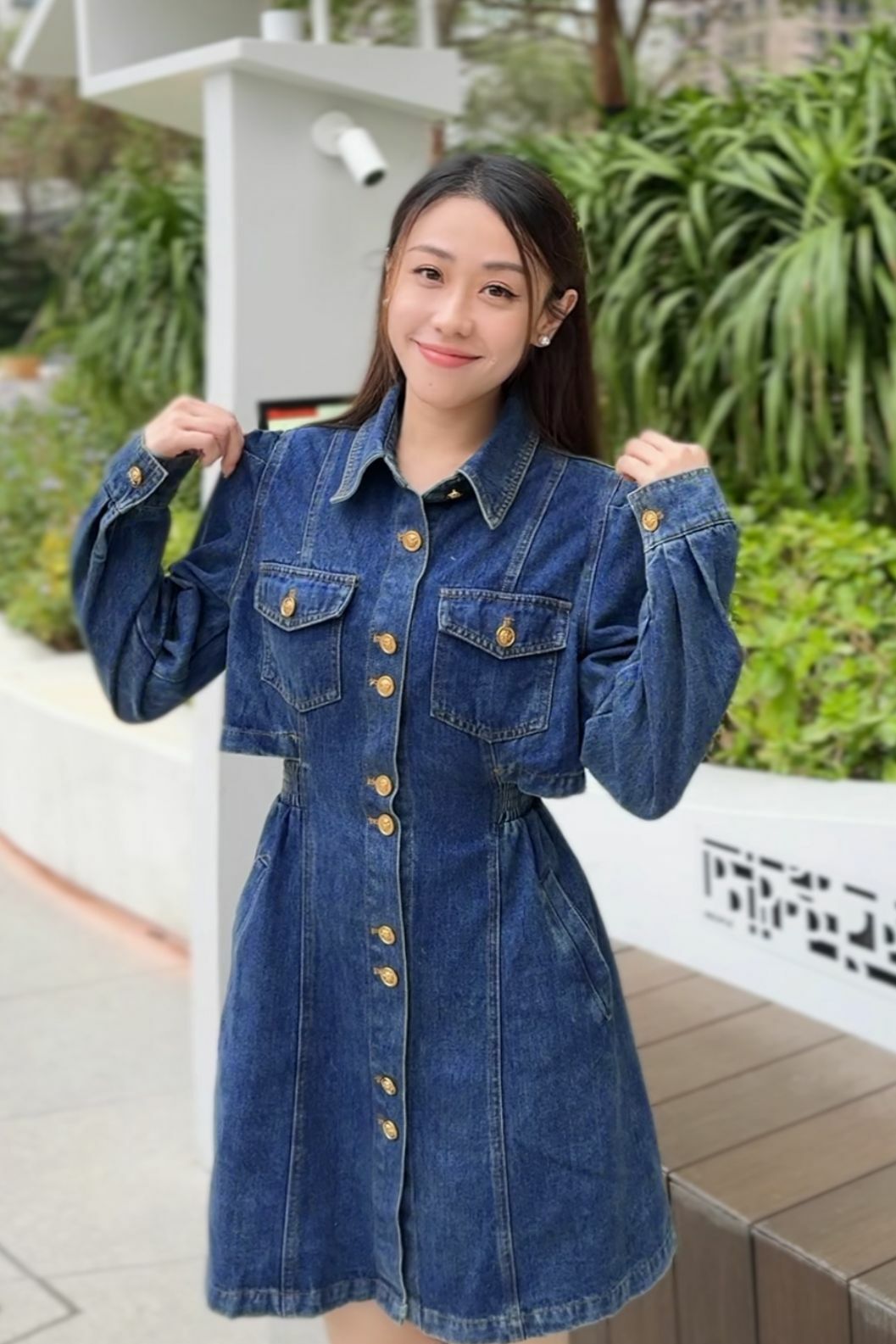 OP#5838 🤍襟幼腰位牛仔裙