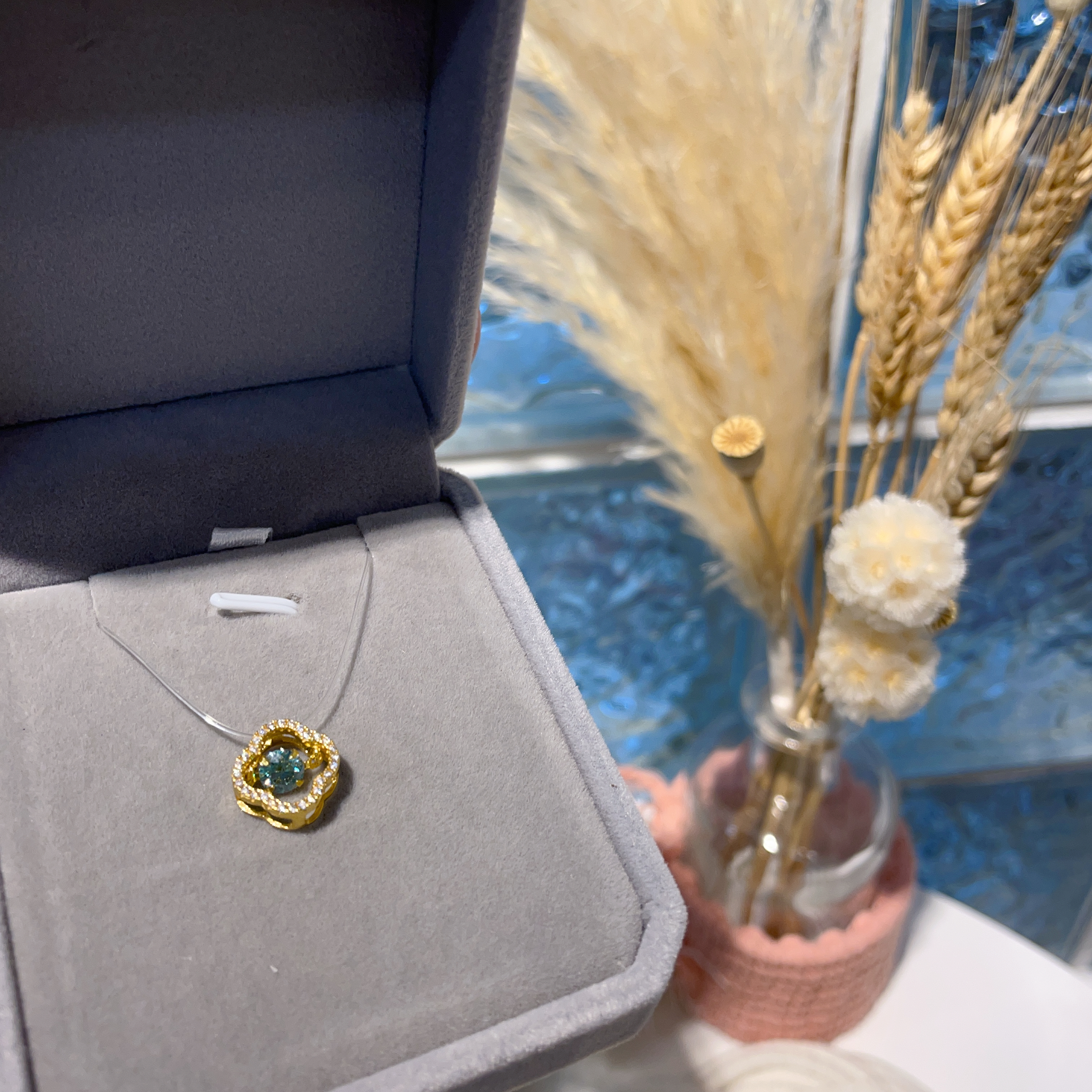 E929 莫桑四葉草吊墜 0.50ct