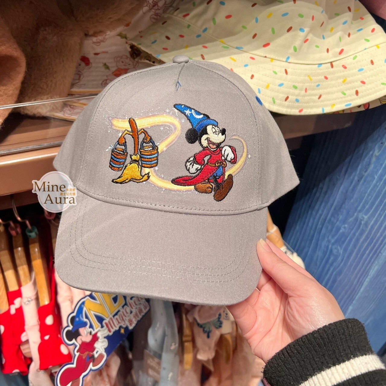 米奇 Mickey 魔法師 拖把刺繡圖案 帽子 -香港迪士尼樂園