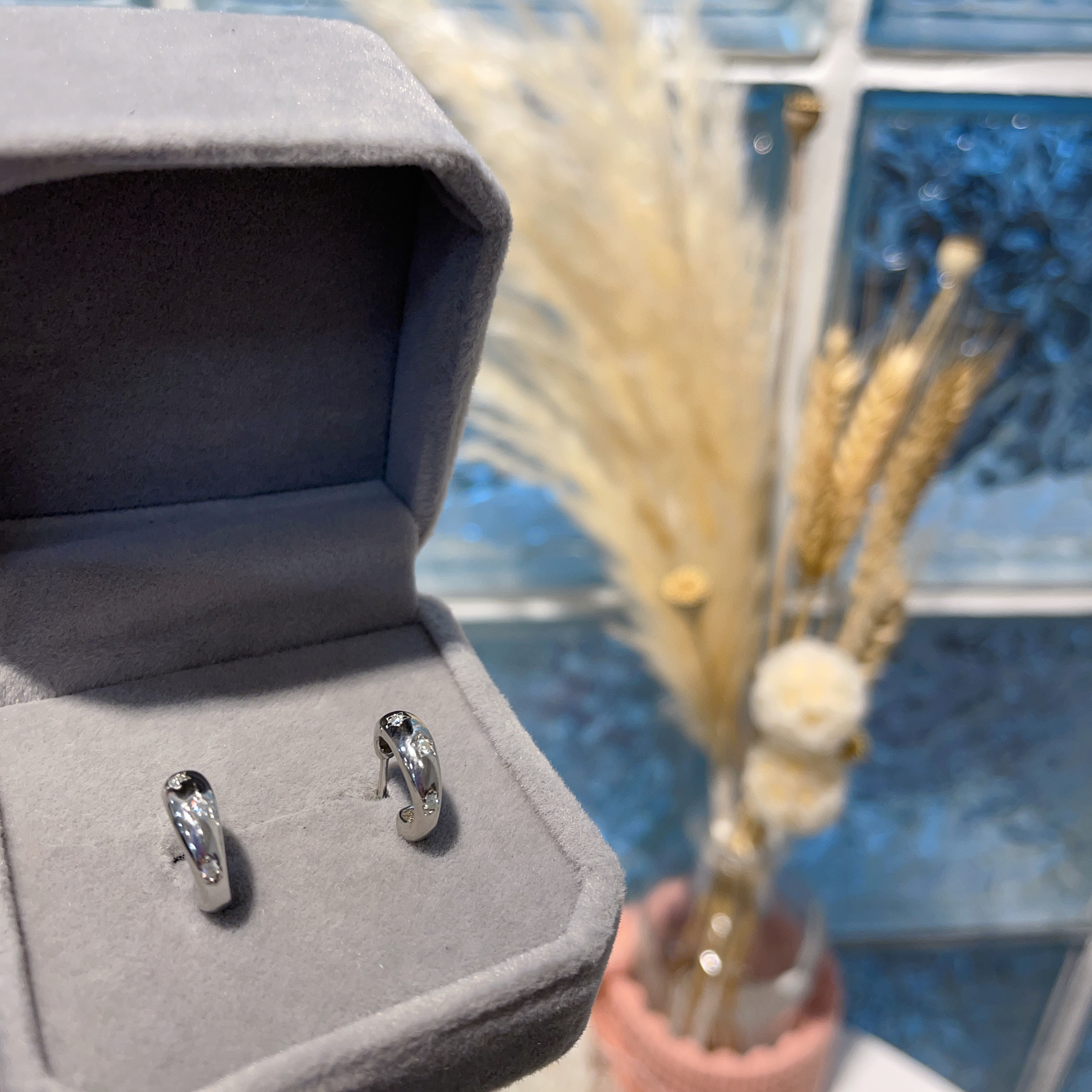 E935 莫桑圈圈耳環 0.10ct