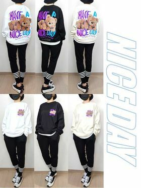 🇰🇷 韓國潮牌 HAVE A NICE DAY熊熊 長袖 T-Shirts （清貨價貨品，不設退換）(K3/M114)