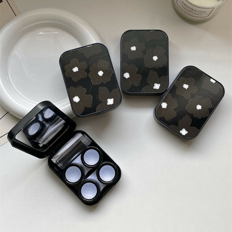 《3783》甜酷暗黑系花朵隱形眼鏡盒