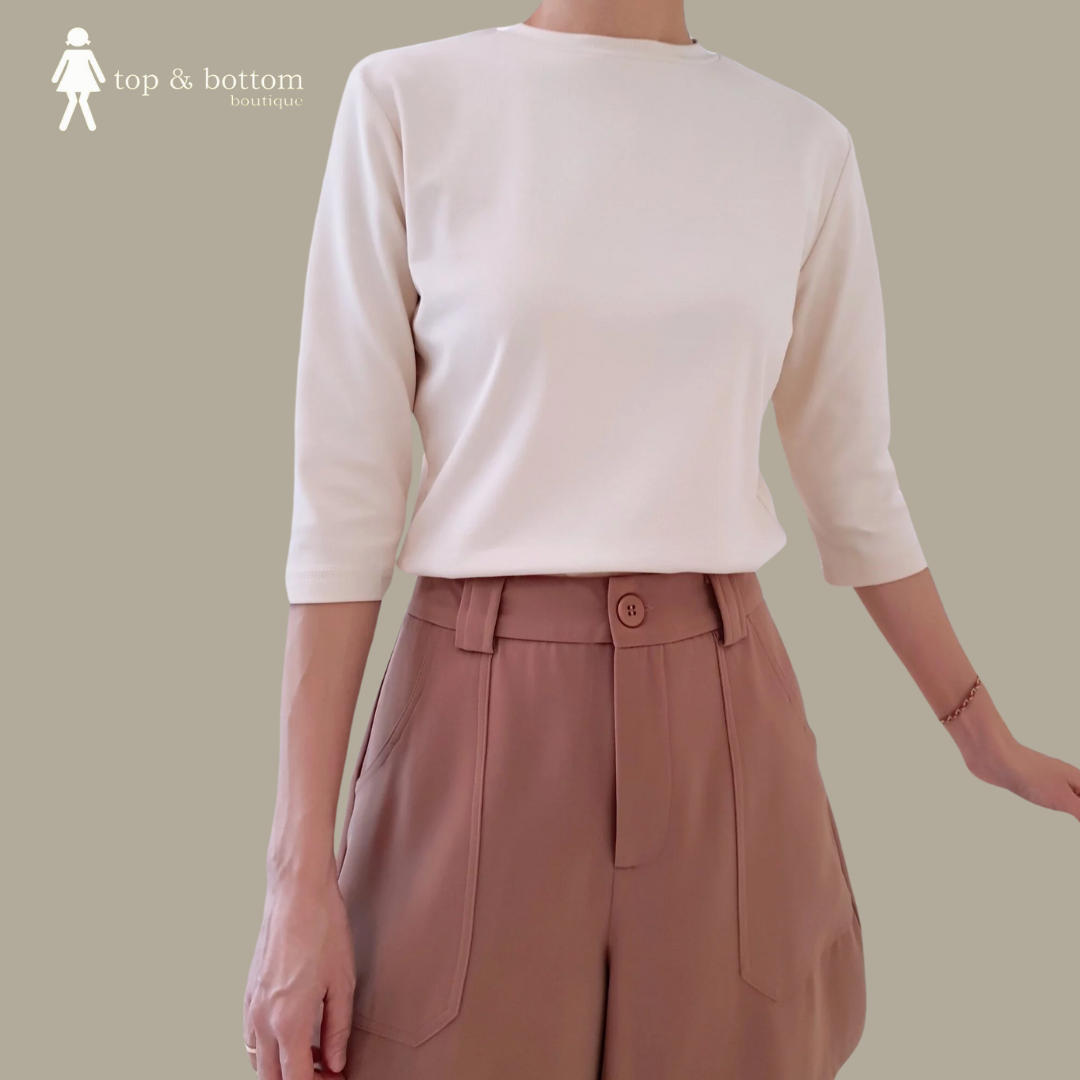 MID SLEEVE COTTON BLOUSE