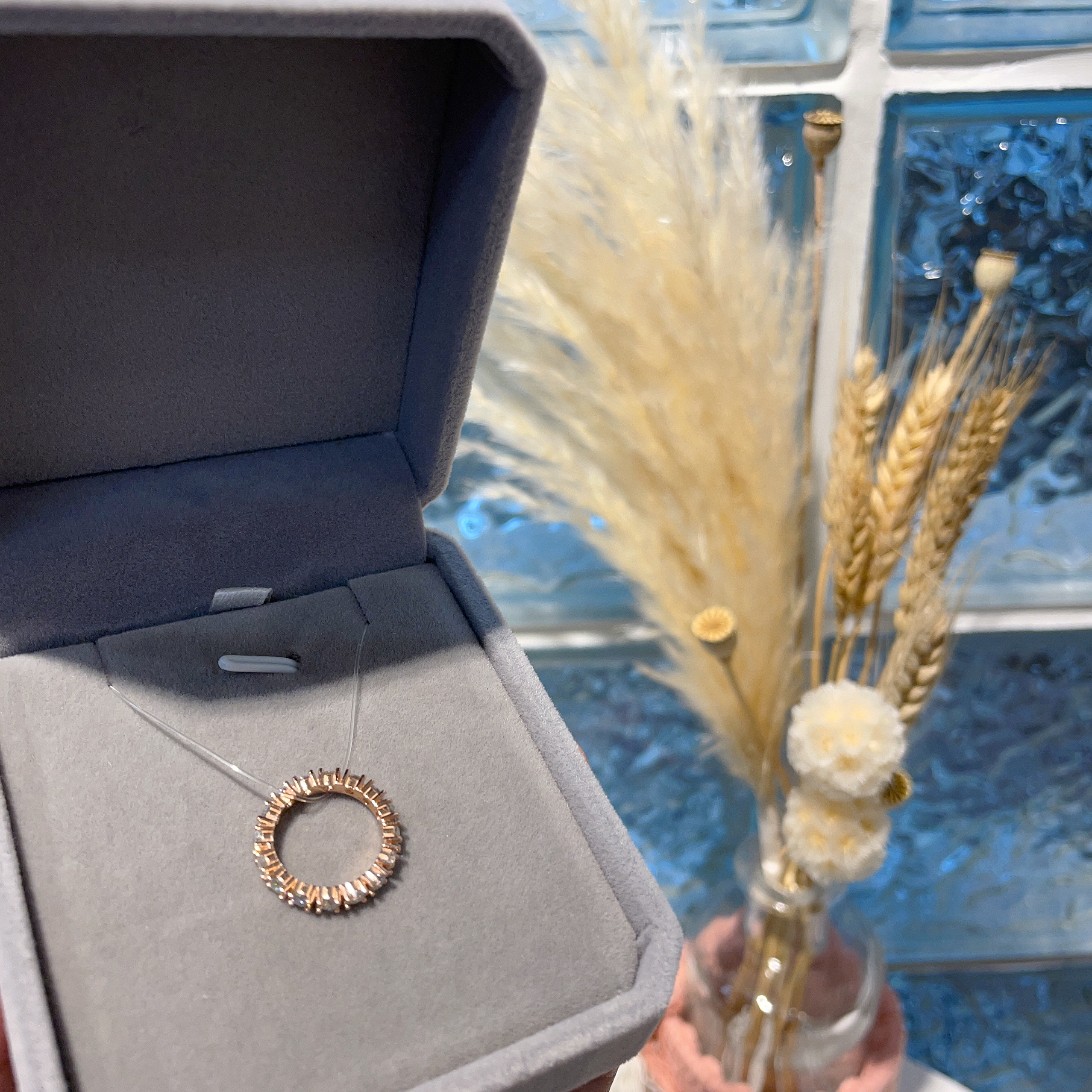 E947 莫桑排鑽圈吊墜 0.10ct