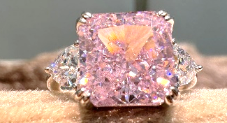 H15 Pink Square Zirconia Ring   -m