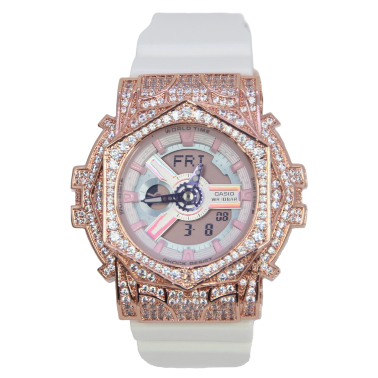 玫瑰金 改裝手錶 BA-110FH-7A - 玫瑰