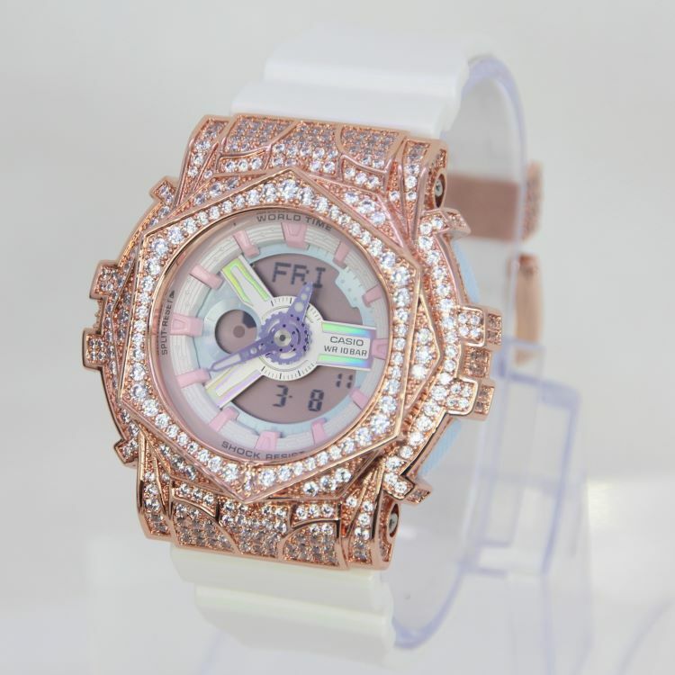 玫瑰金 改裝手錶 BA-110FH-7A - 玫瑰