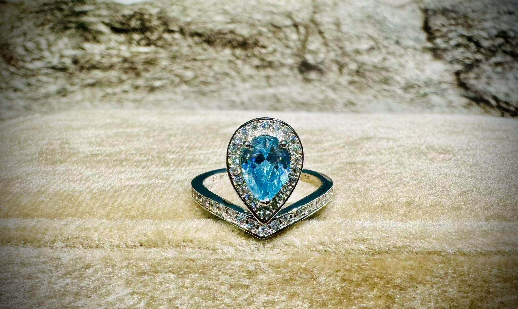 H26 Blue Peal Zirconia Ring    XL0402 -M