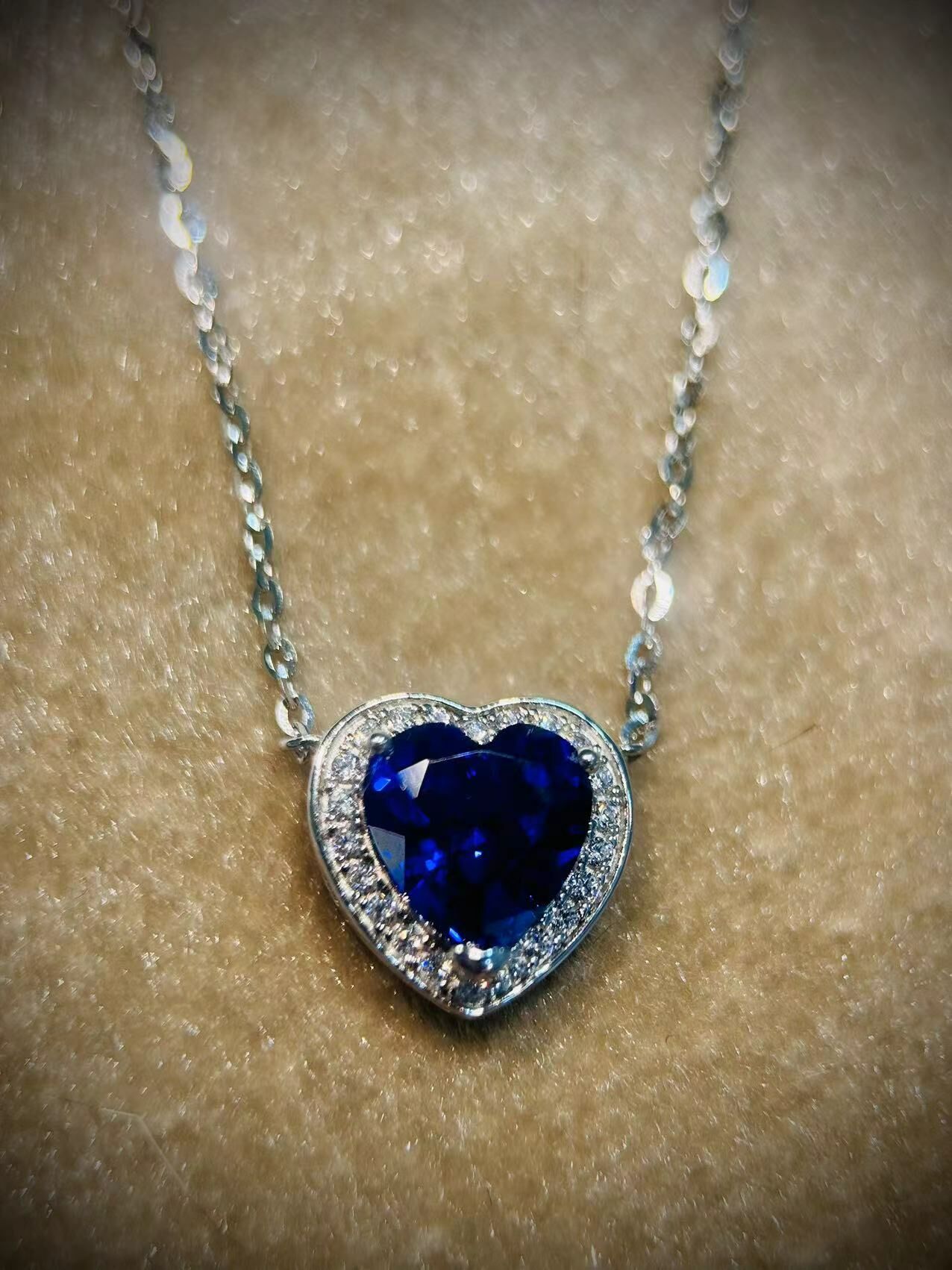 H29 Blue heart necklace    總重: 2.73G XL0268 -M