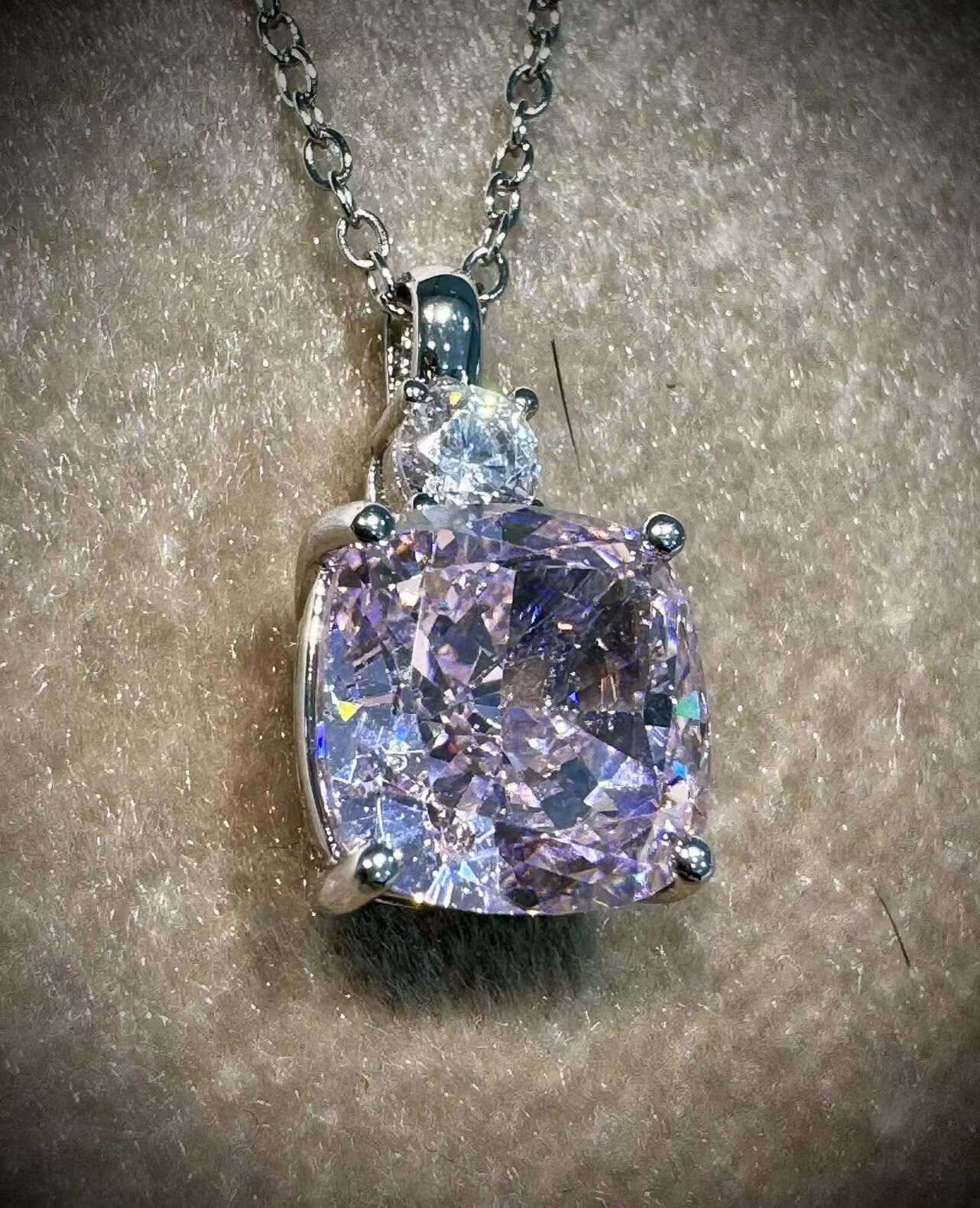 H32 Pink Square Radiant necklace    總重: 4.94G XL0140 -M