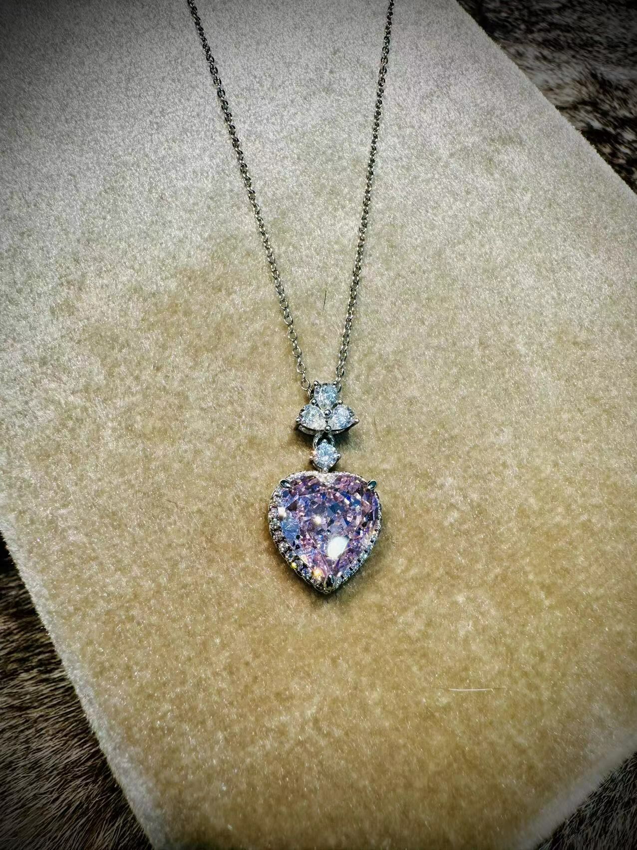 H38 Pink heart necklace    總重: 5.67G XL0134 -M