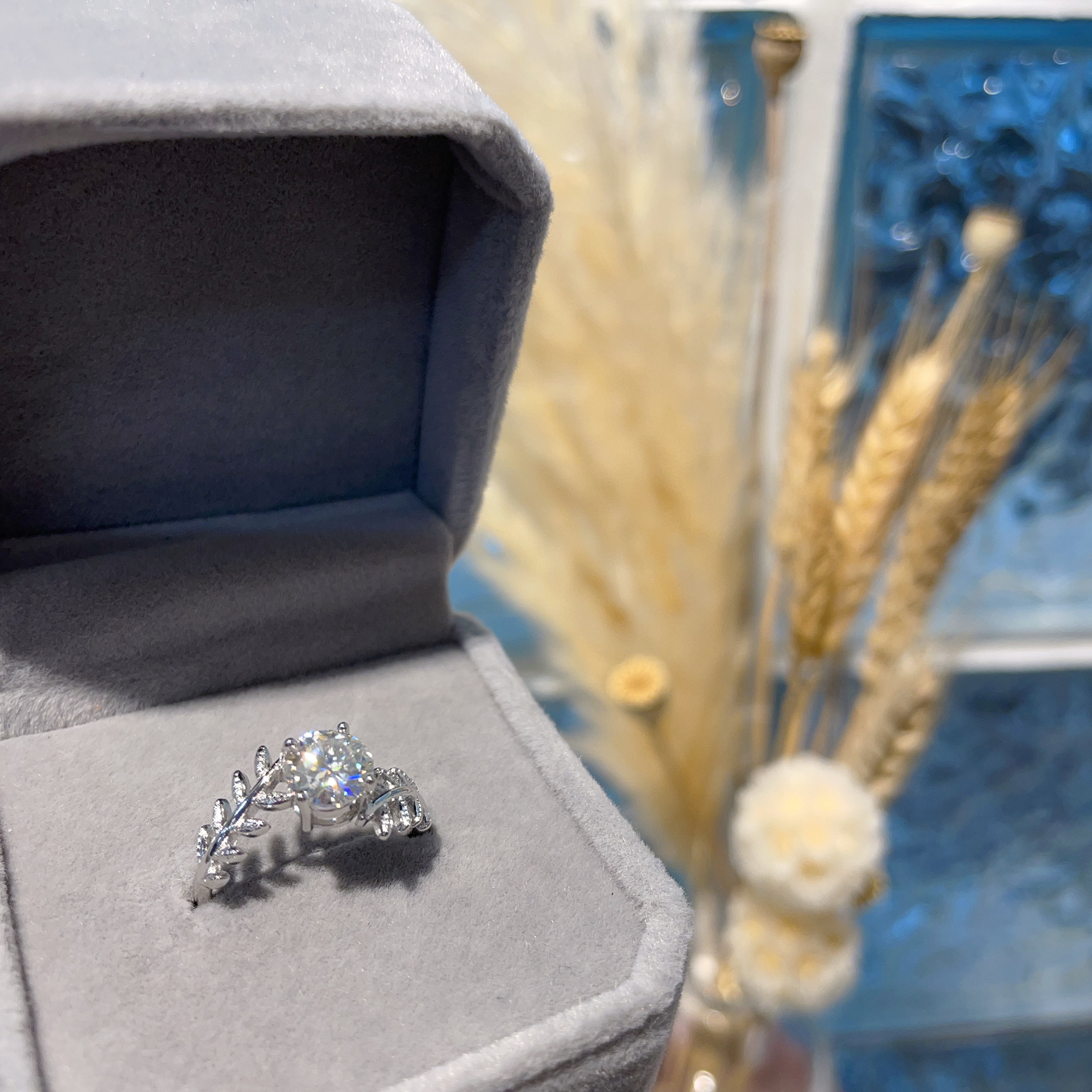 E961 莫桑葉花戒指 1.00ct