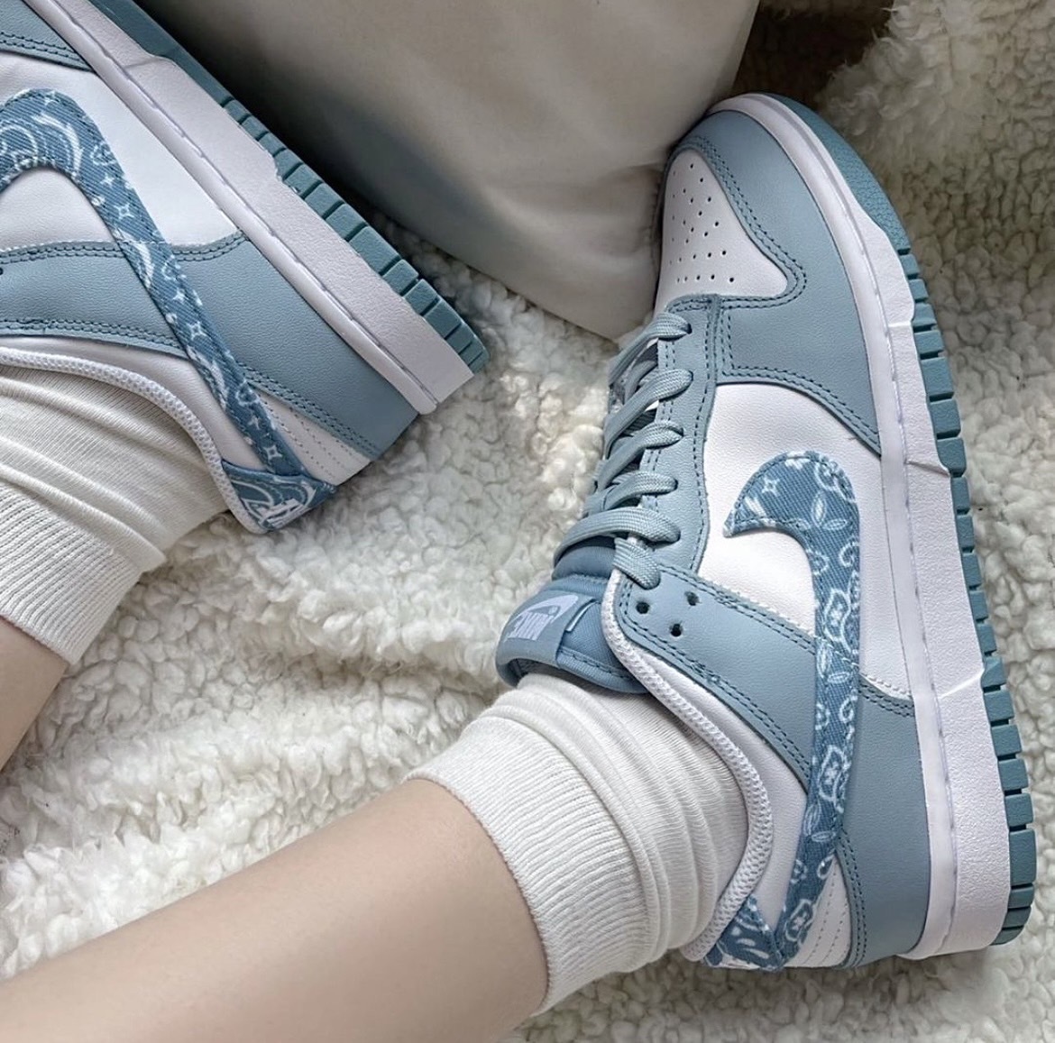 Nike Dunk Low Blue Paisley 藍白變形蟲 女鞋（DH4401-101）