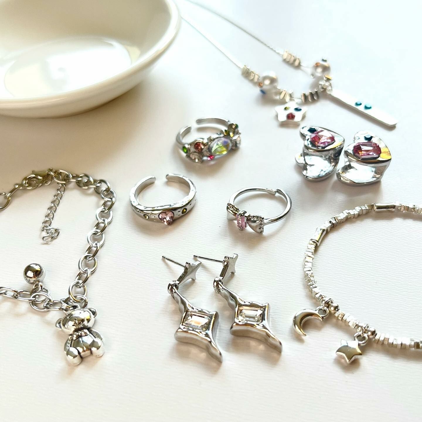 [原石] 小熊手鍊 可掛水晶小吊墜