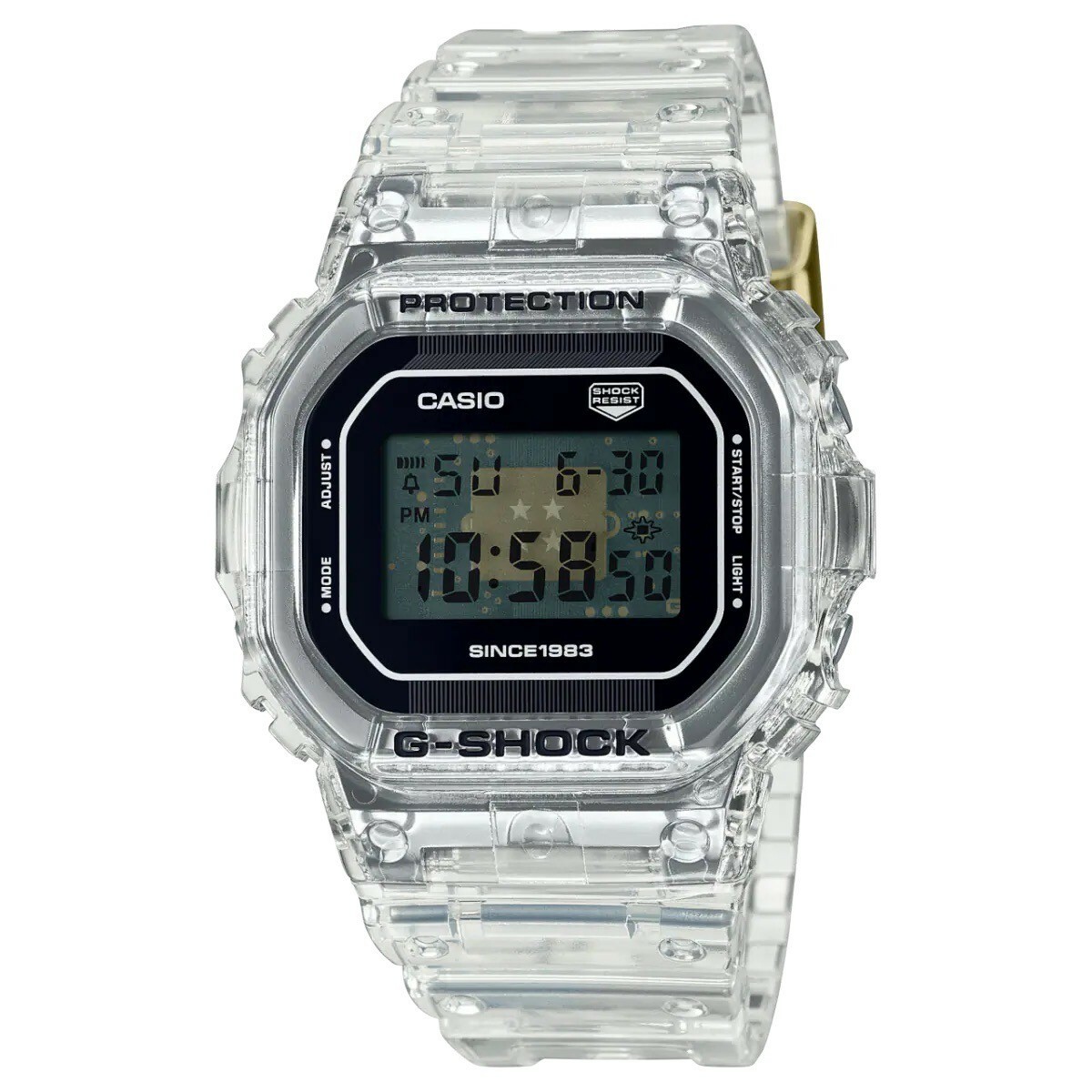 【G-SHOCK】40周年限定 Clear Remix系列 透明潮流電子錶DW-5040RX-7D 42.8mm 現代鐘錶