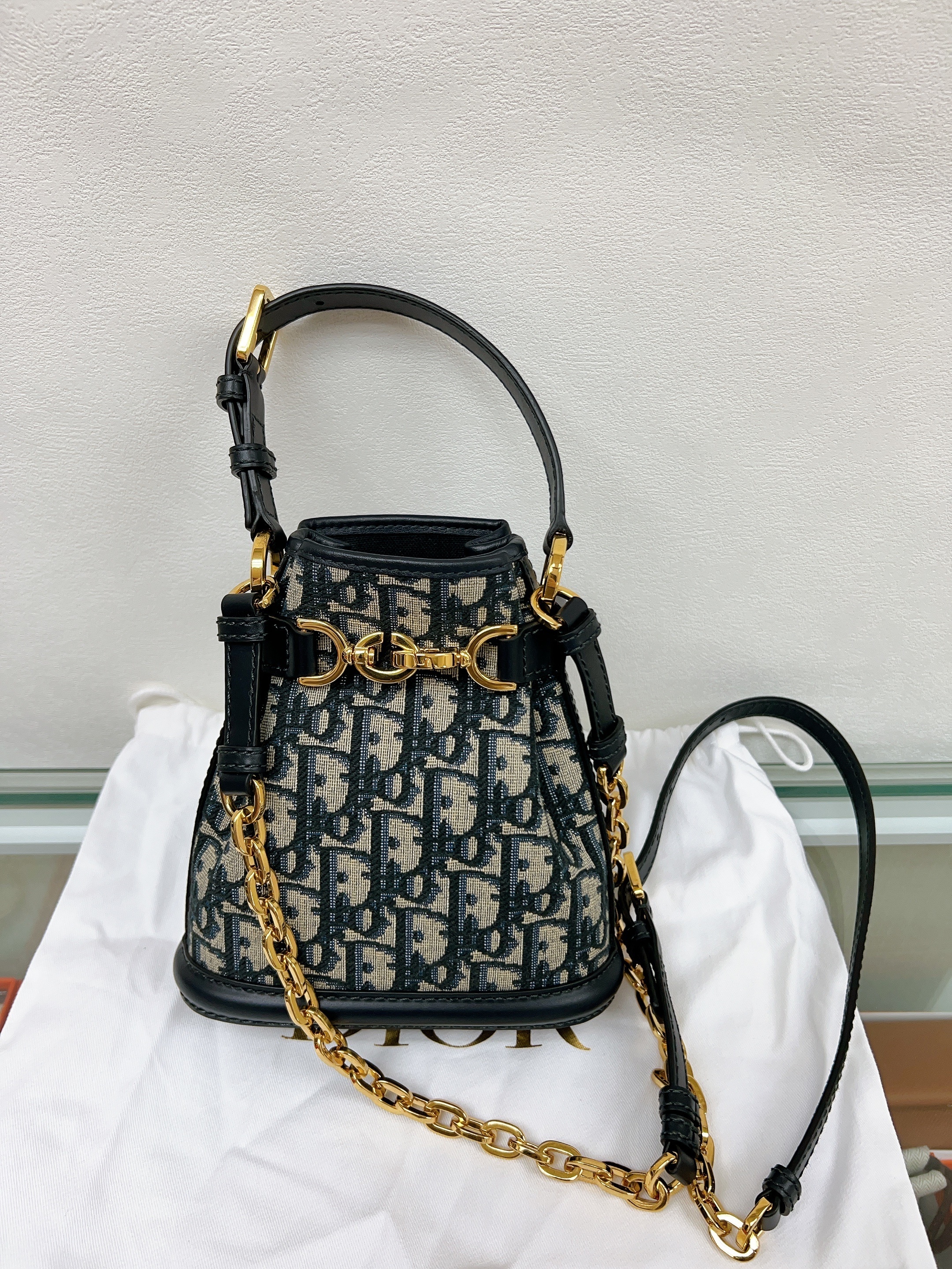 Dior C’est dior bucket bag small (blue oblique)