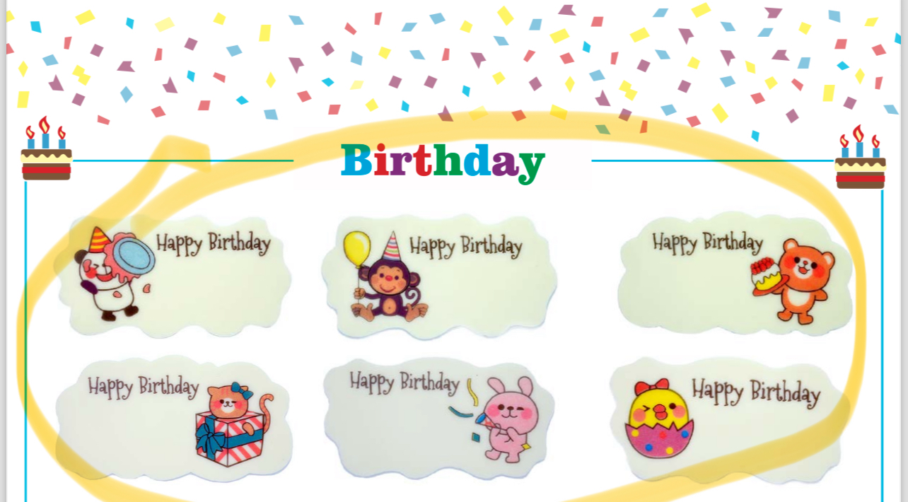 卡通朱古力生日插牌