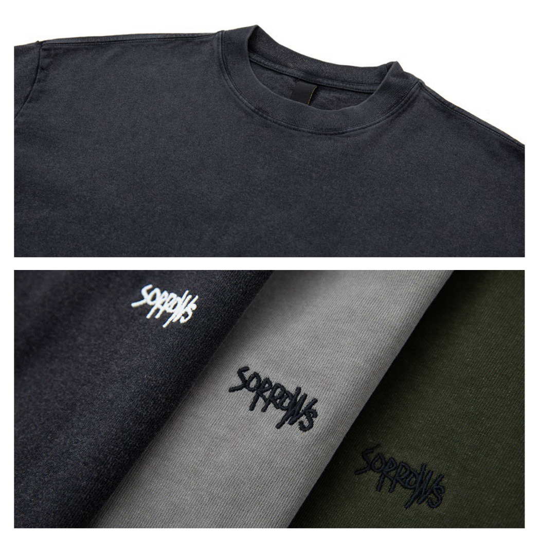 320g質量小刺繡水洗短TEE