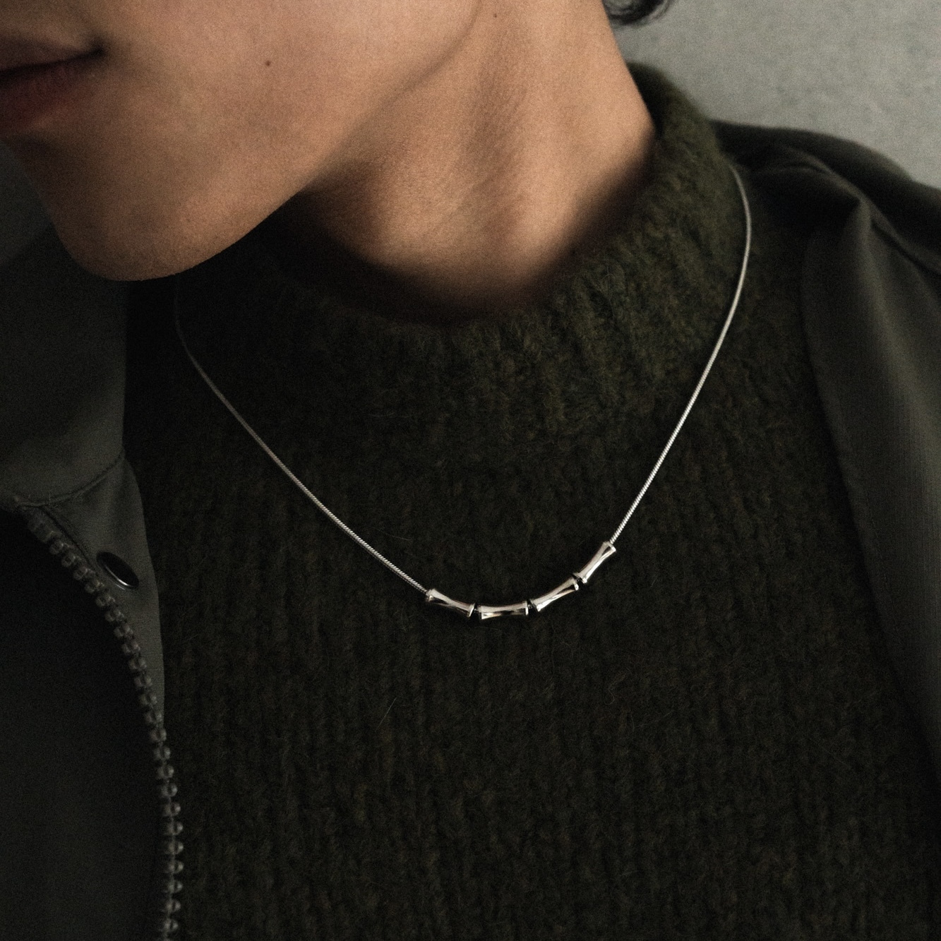 【BLUZ】雙層竹骨蛇紋項鍊