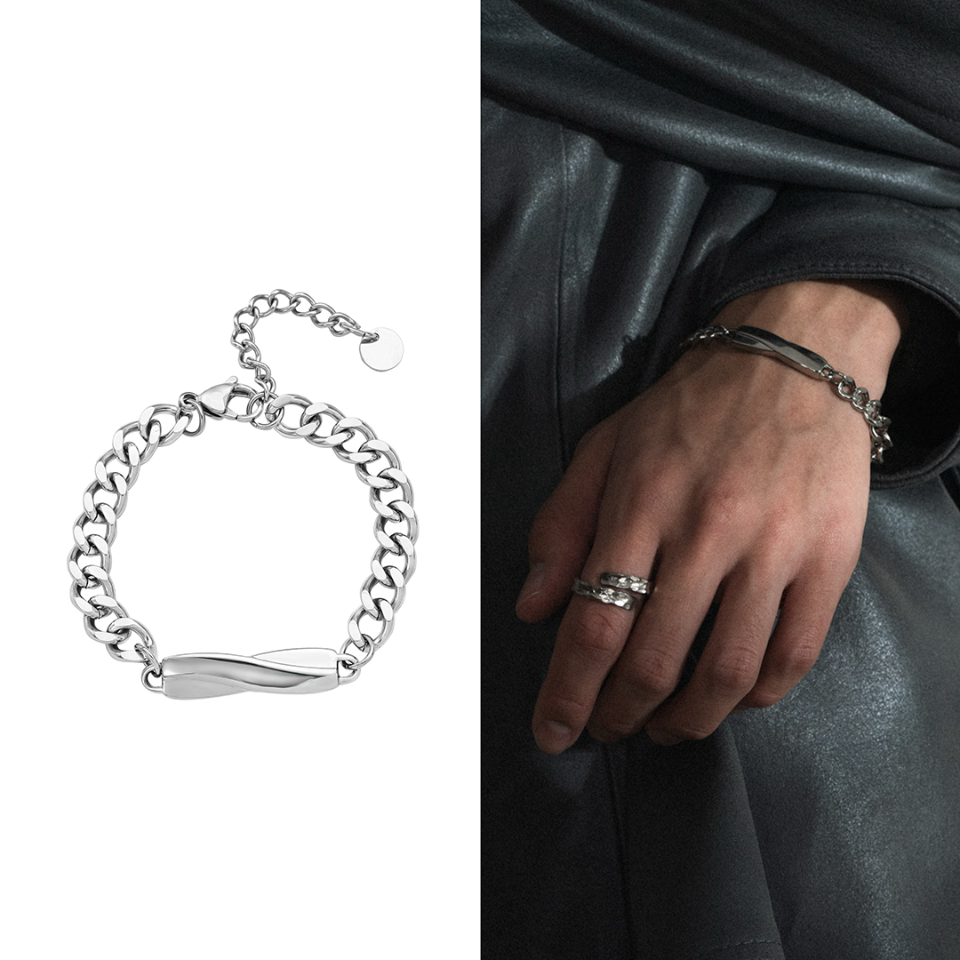 【BLUZ】鈦鋼幽波漣漪手鍊