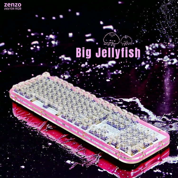 zenzo® 禪做】Big Jellyfish 桃氣水母ZKB104 RGB光渲染粉透明