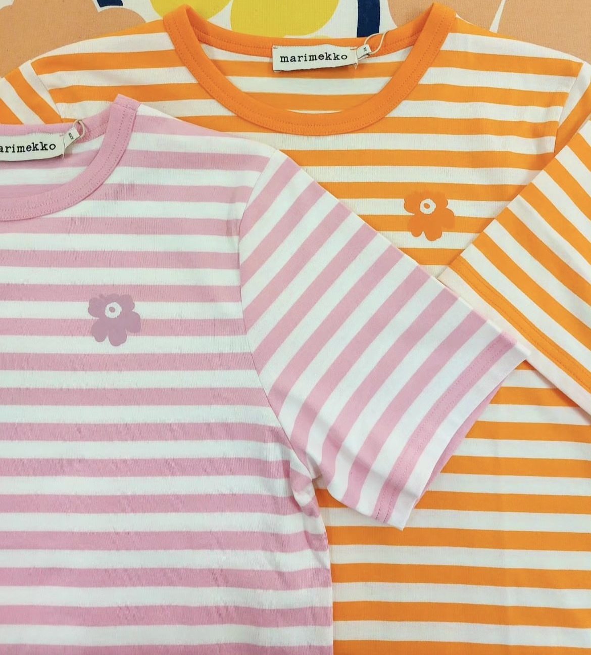 代購預訂 | Marimekko 橙 x 米白間條短袖Tee| Kioski Tasaraita Relaxed Shortsleeve