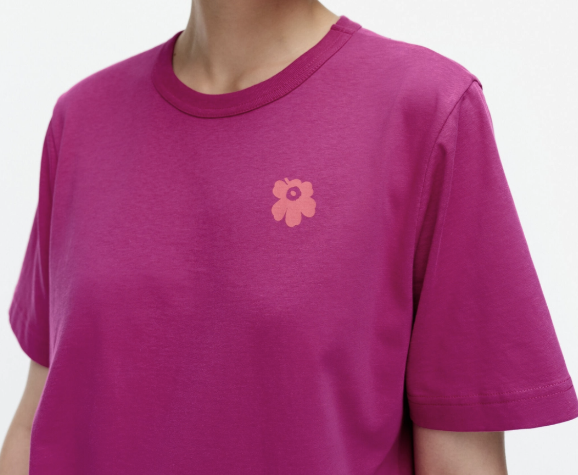 代購預訂 ｜Marimekko桃紅一朵小花 Tee | Kioski Erna Unikko Placement t-shirt