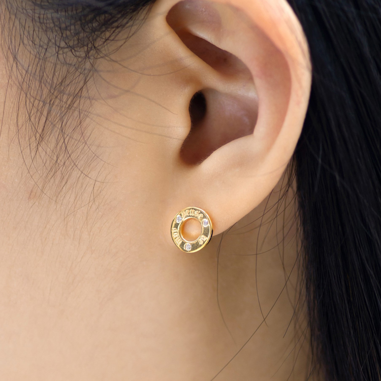 想起我18K耳釘 pense de moy  銘刻藝術風格