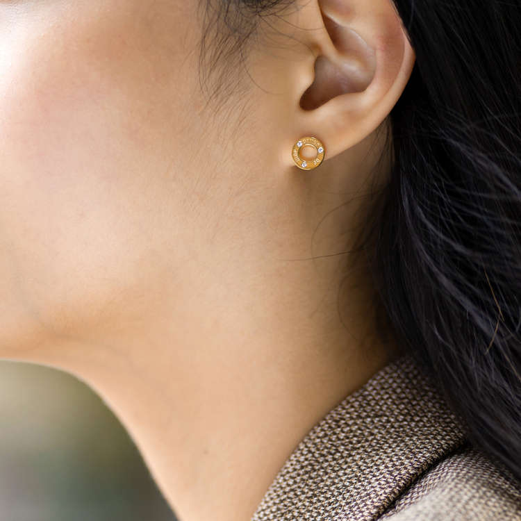 想起我18K耳釘 pense de moy  銘刻藝術風格