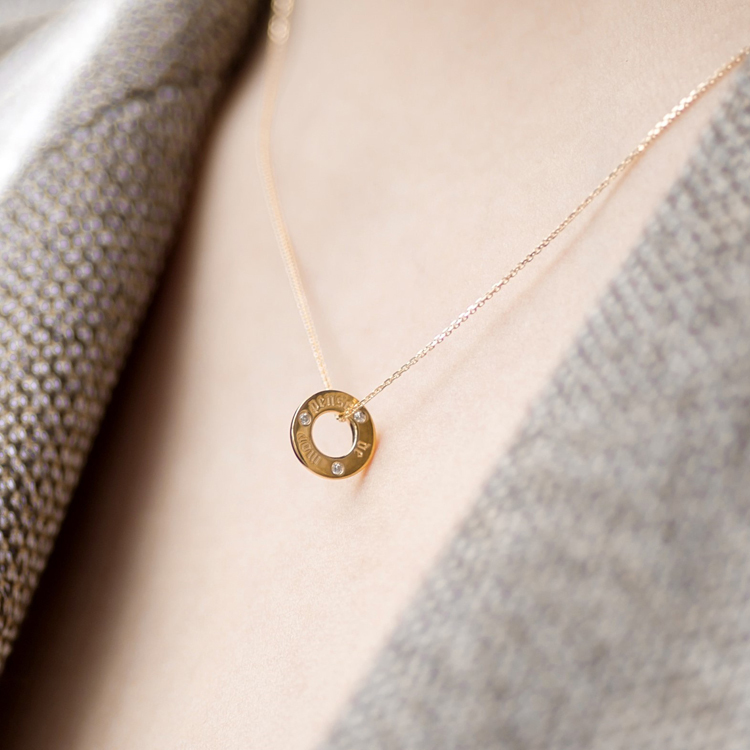 想起我18K環形墜 pense de moy 銘刻藝術風格