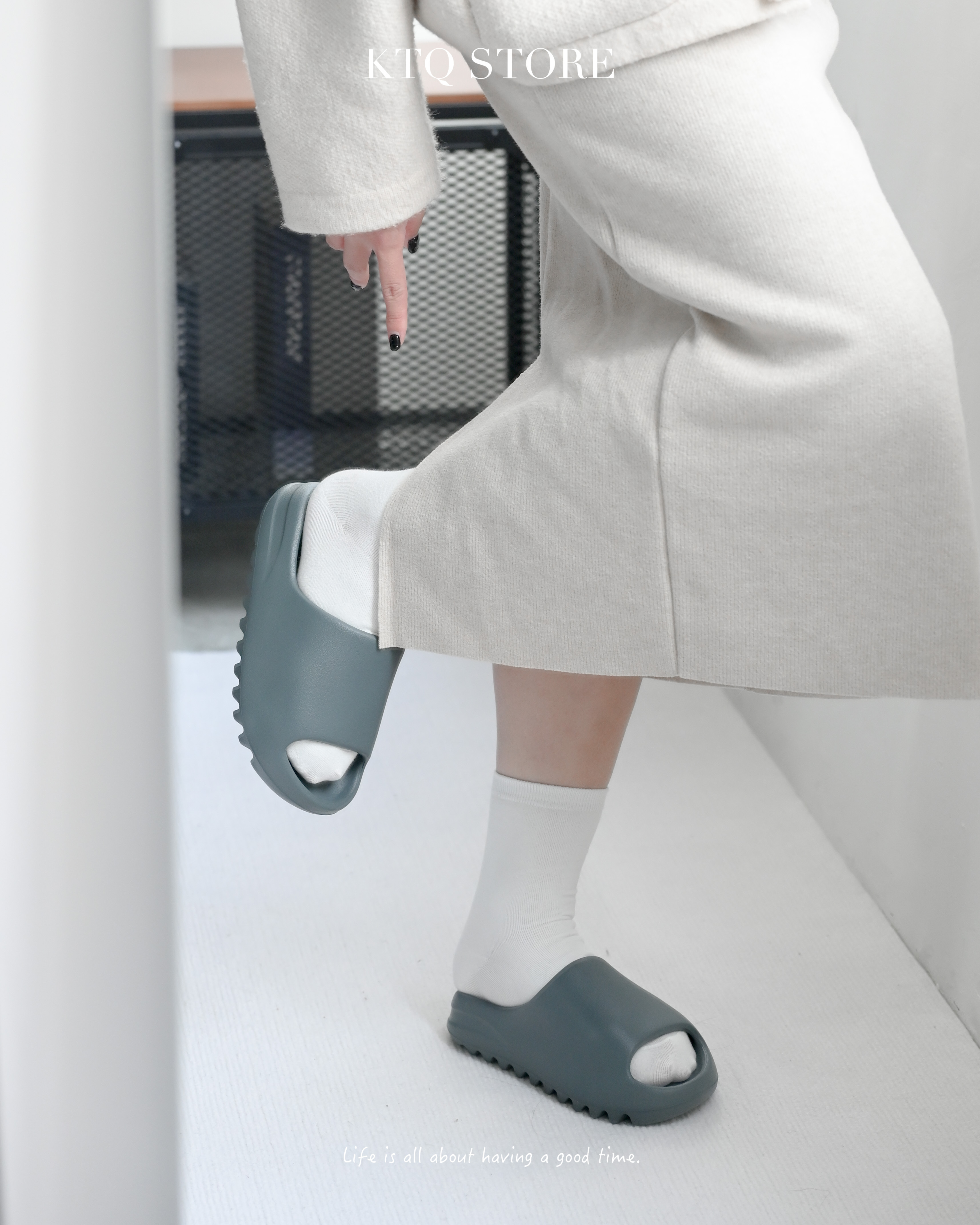 KTQ STORE ‧Adidas Yeezy Slide "Slate Marine" 深灰綠 ID2349