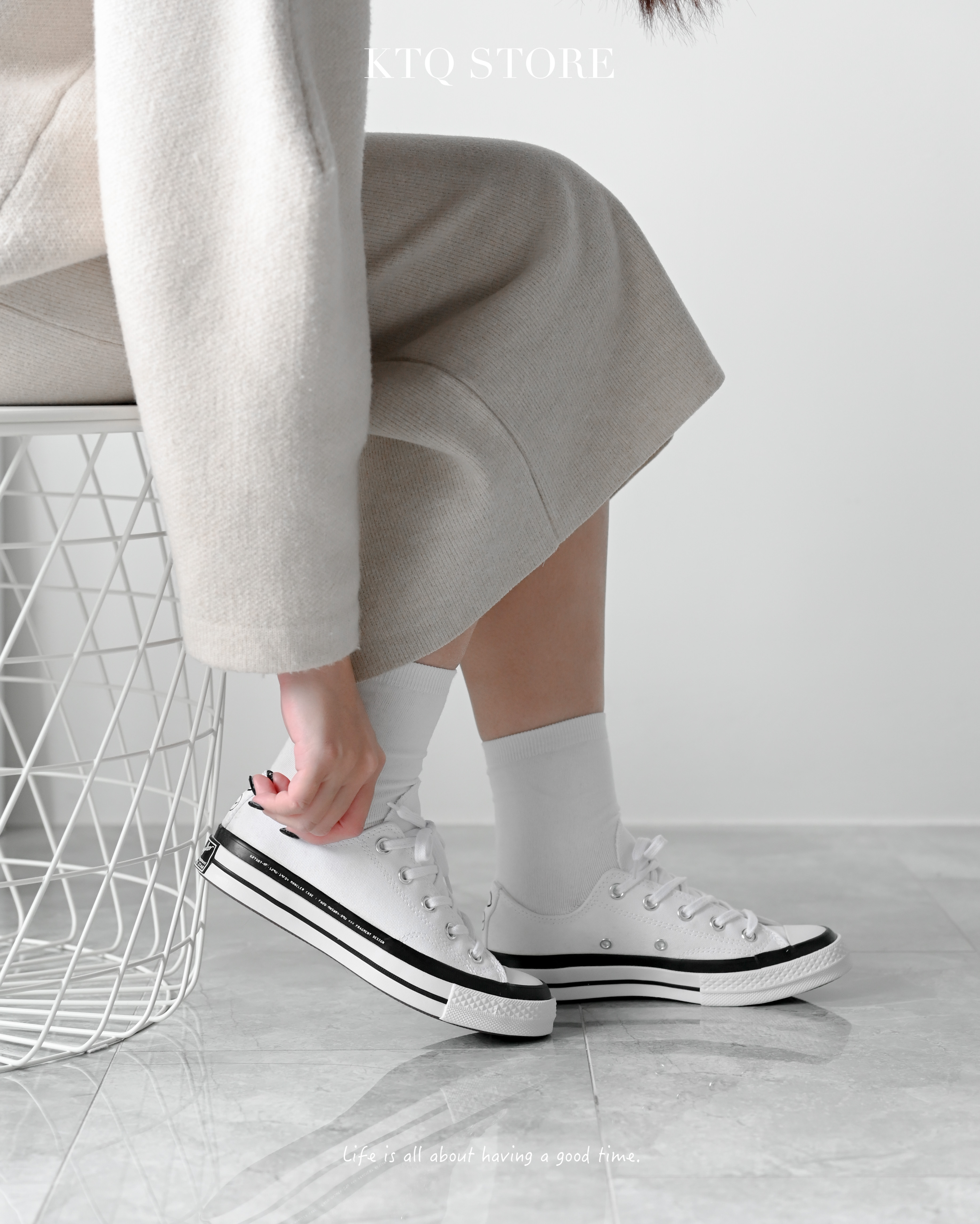 KTQ STORE ‧  CONVERSE X FRAGMENT X MONCLER 70 白 169070C
