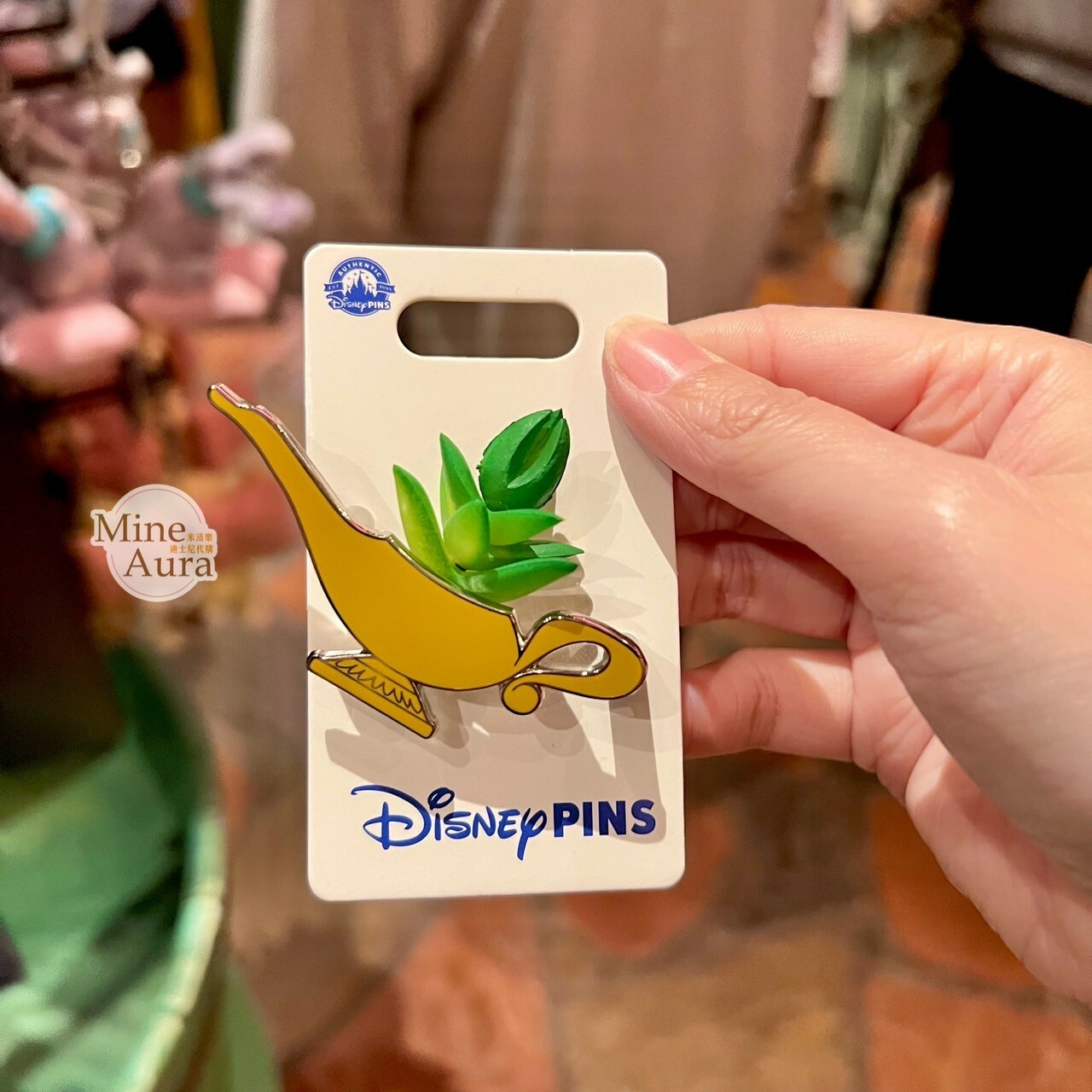 精靈 Jinn 神燈 多肉盆栽造型 立體 徽章 PIN 阿拉丁 Aladdin -香港迪士尼樂園