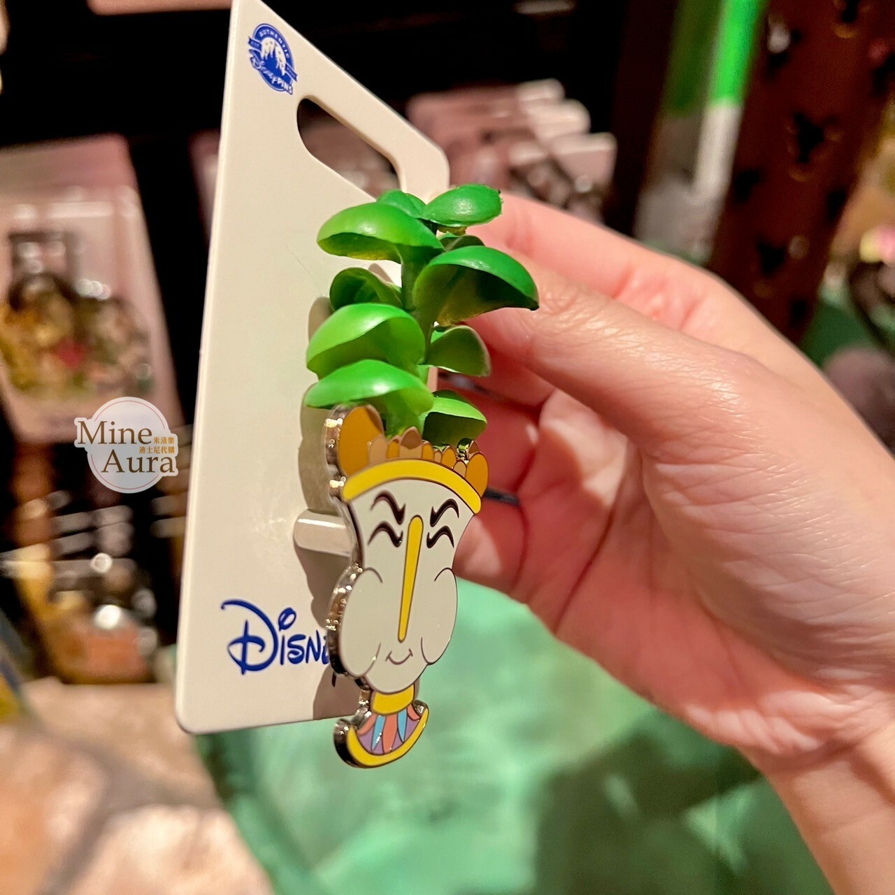 阿齊 Chip 多肉盆栽造型 立體 徽章 PIN 阿拉丁 Aladdin 美女與野獸 Beauty and the Beast -香港迪士尼樂園