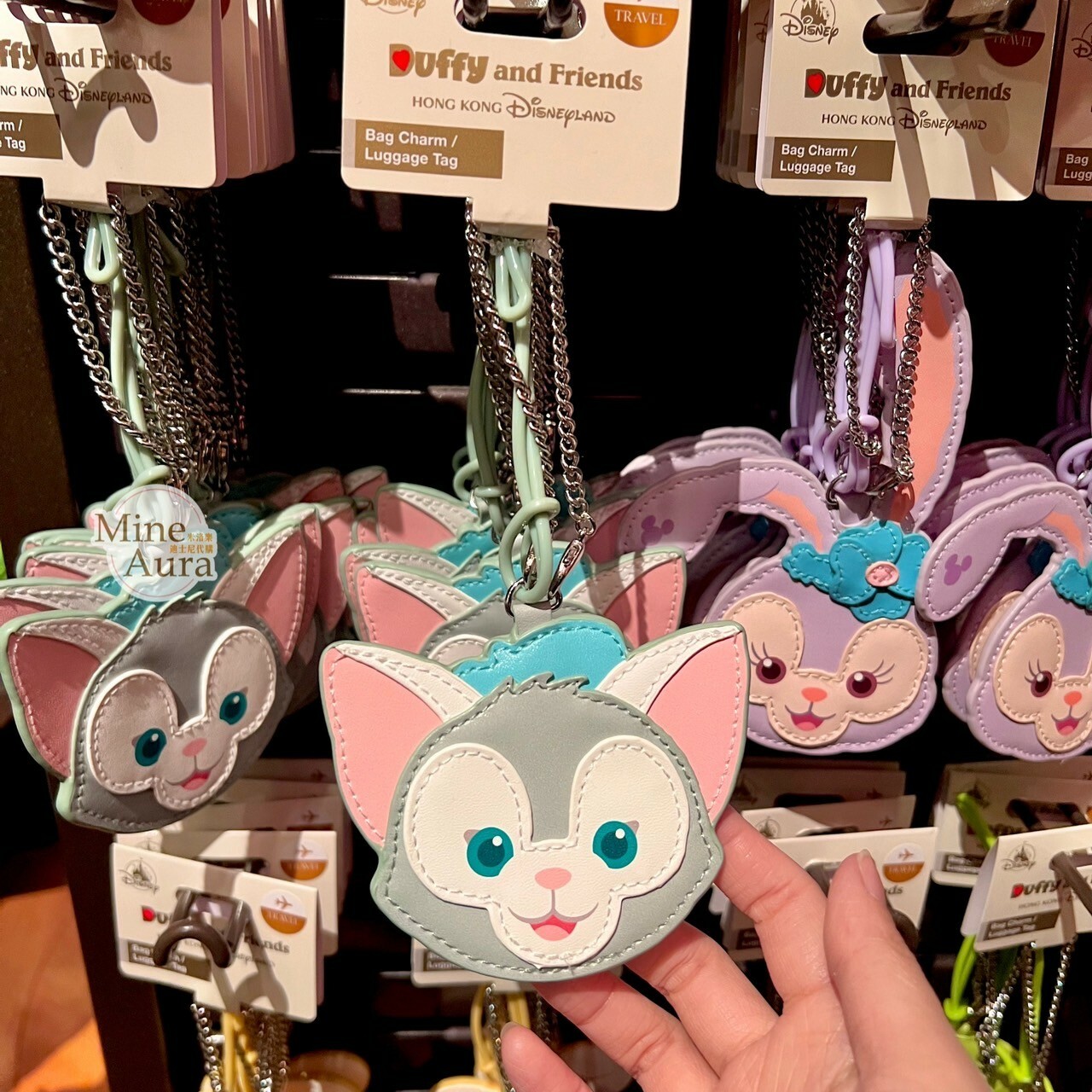 傑拉托尼 畫家貓 Gelatoni 大頭圖案 吊飾 行李吊牌 旅行用品 -香港迪士尼樂園