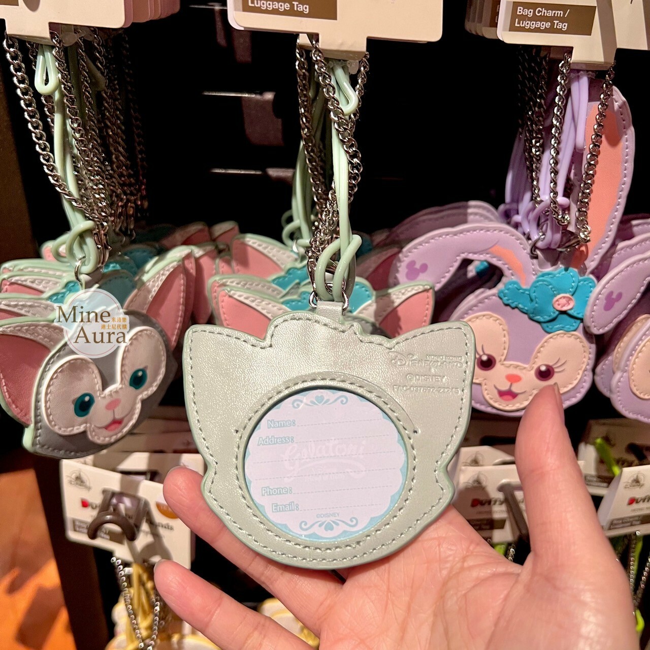 傑拉托尼 畫家貓 Gelatoni 大頭圖案 吊飾 行李吊牌 旅行用品 -香港迪士尼樂園