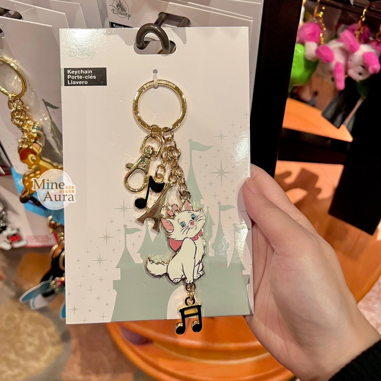 瑪莉貓 Marie 音符 鐵塔造型墜飾 鑰匙圈 吊飾 貓兒歷險記 The Aristocats -香港迪士尼樂園